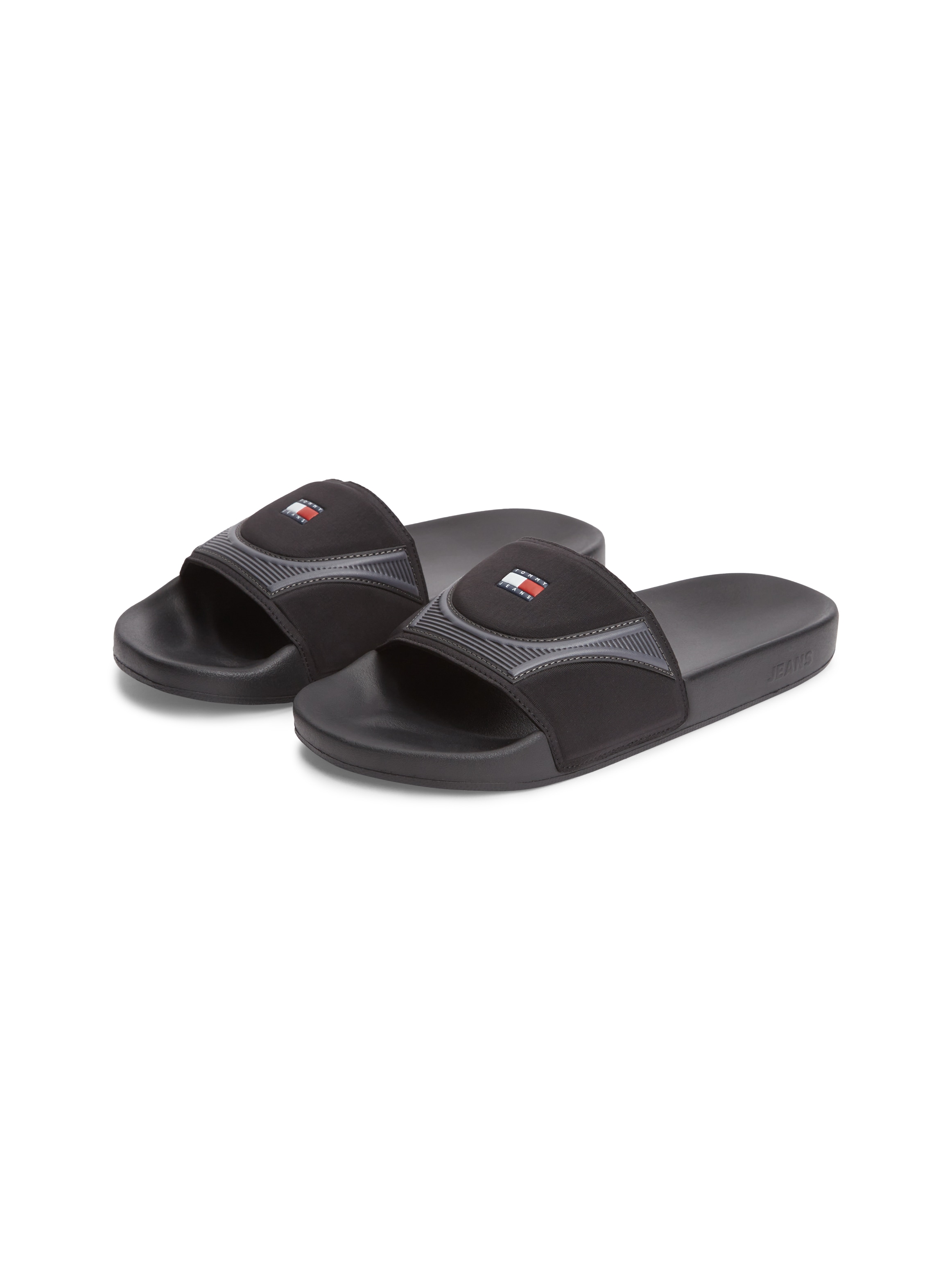 Tommy Jeans Pantolette »TOMMY JEANS SEASONAL POOL SLIDE«  Poolslides, Sommerschuh, Schlupfschuh mit Kontrastbesätzen
