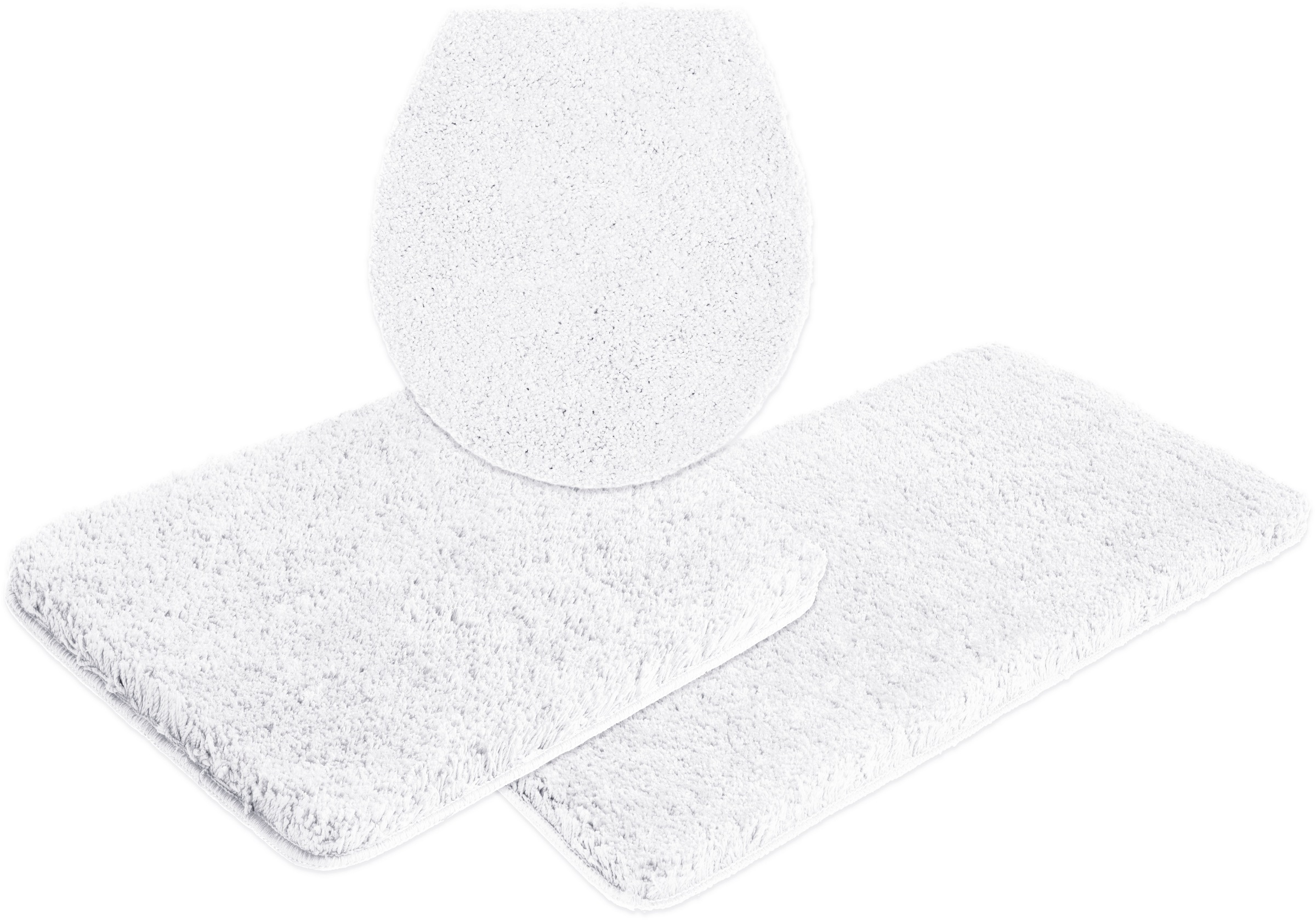 my home Badematte »Sanremo, Badvorleger, Badezimmer Teppich, sehr weich«, rutschhemmend beschichtet, fußbodenheizungsgeeignet-schnell trocknend, Badteppich, unifarben, rechteckig, rund & als 3-tlg. Set erhältlich