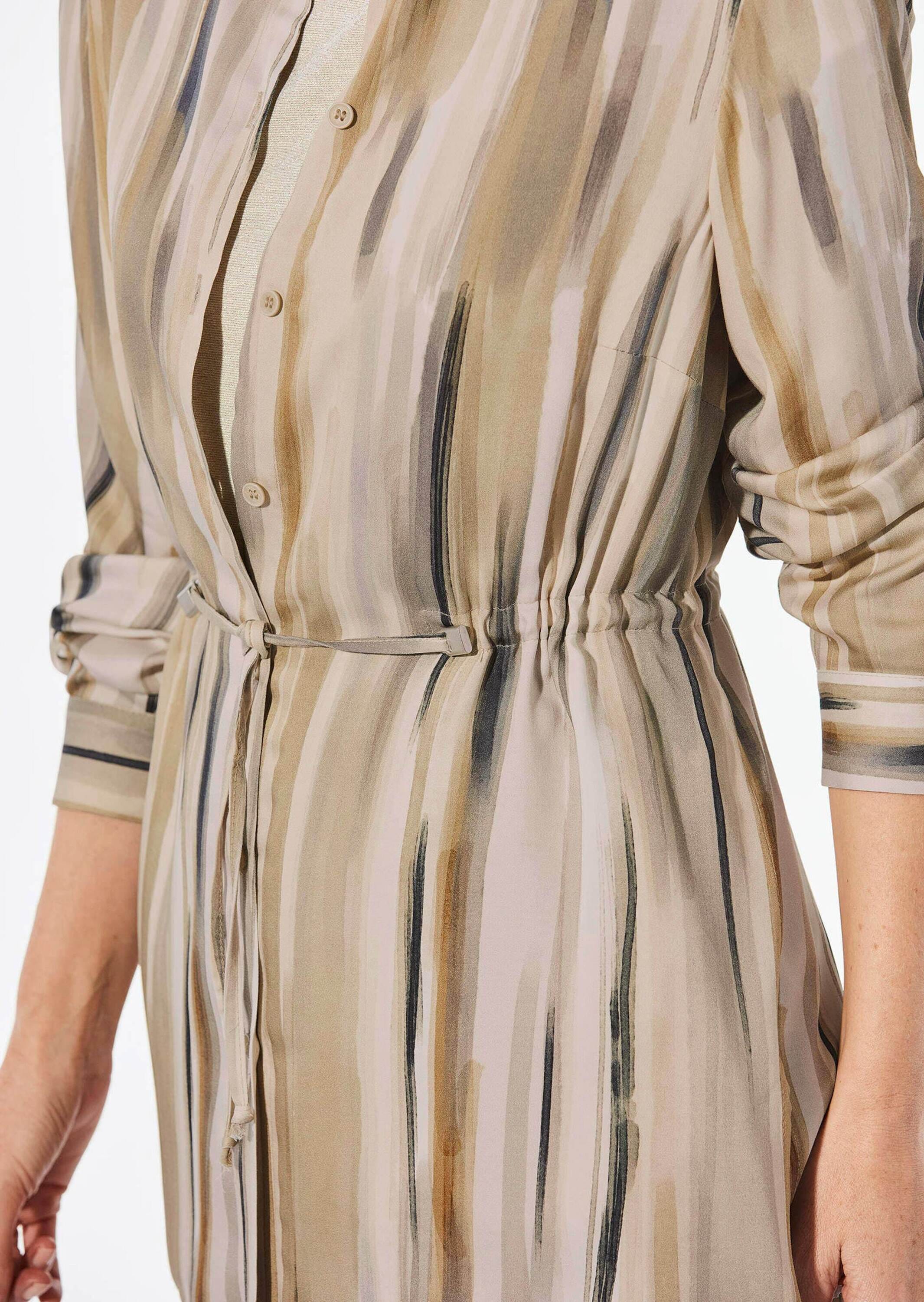 GOLDNER Hemdbluse »Kurzgröße Longbluse mit Bindegürtel«