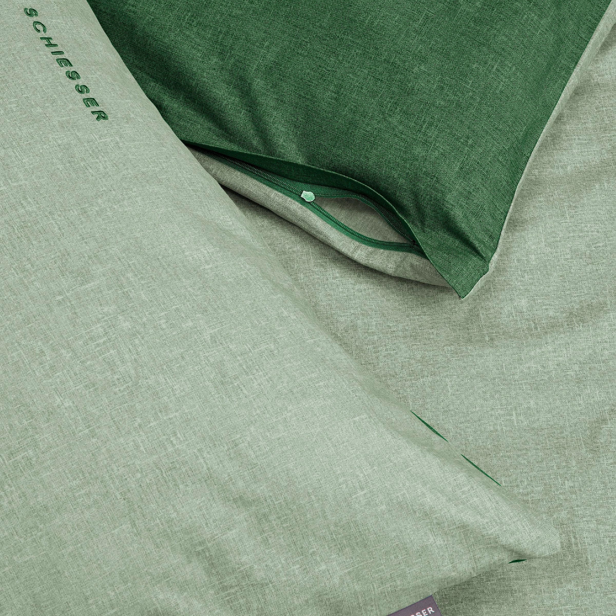 Schiesser Kissenhüllen »Doubleface aus weicher Baumwolle mit edlem Melangeeffekt in Wendeoptik«, (2 St.), Made in Green