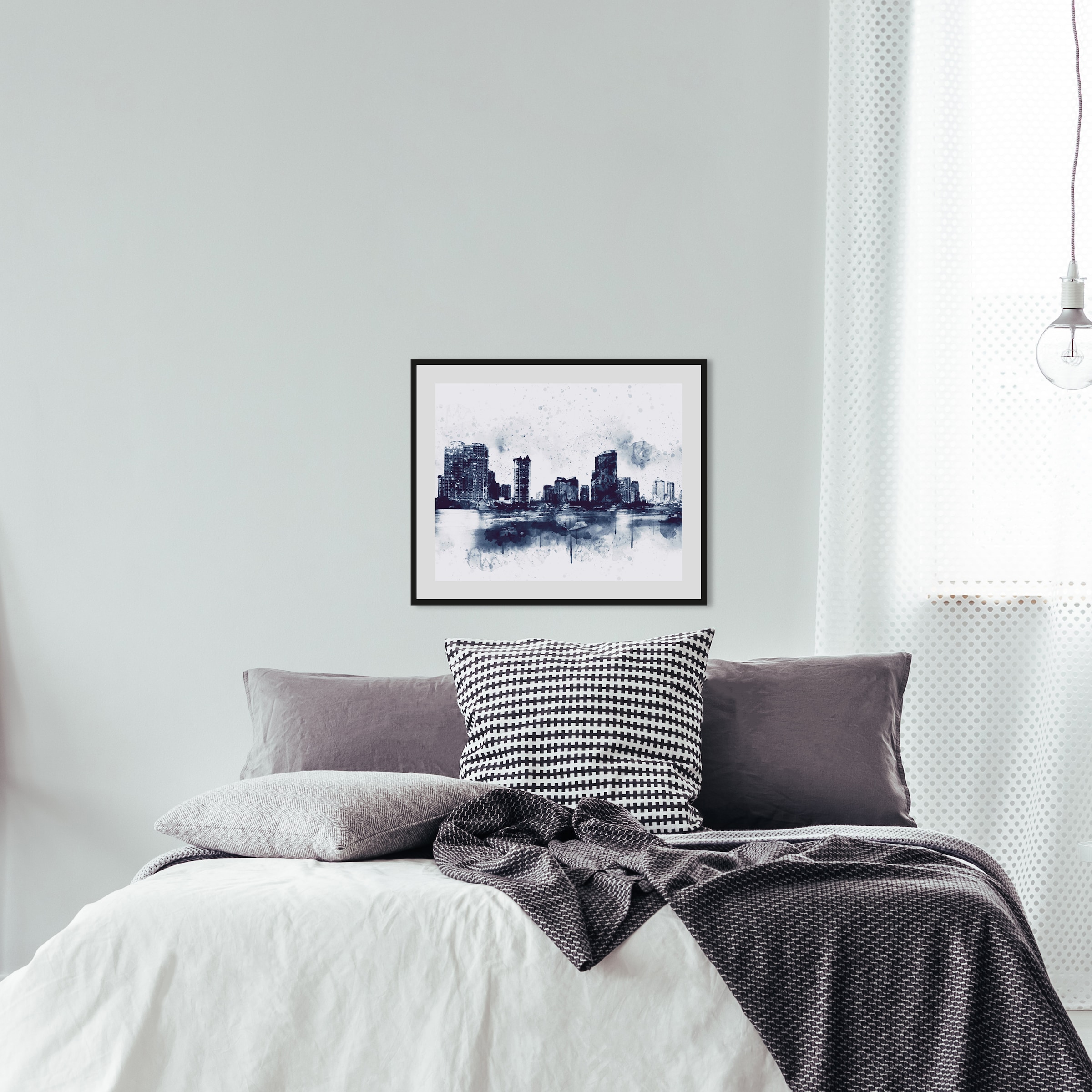 queence Bild »Mareike« Gebäude | Himmel | Kunst | Stadt | Städte HD Premium Poster-Druck inkl. Holzrahmen