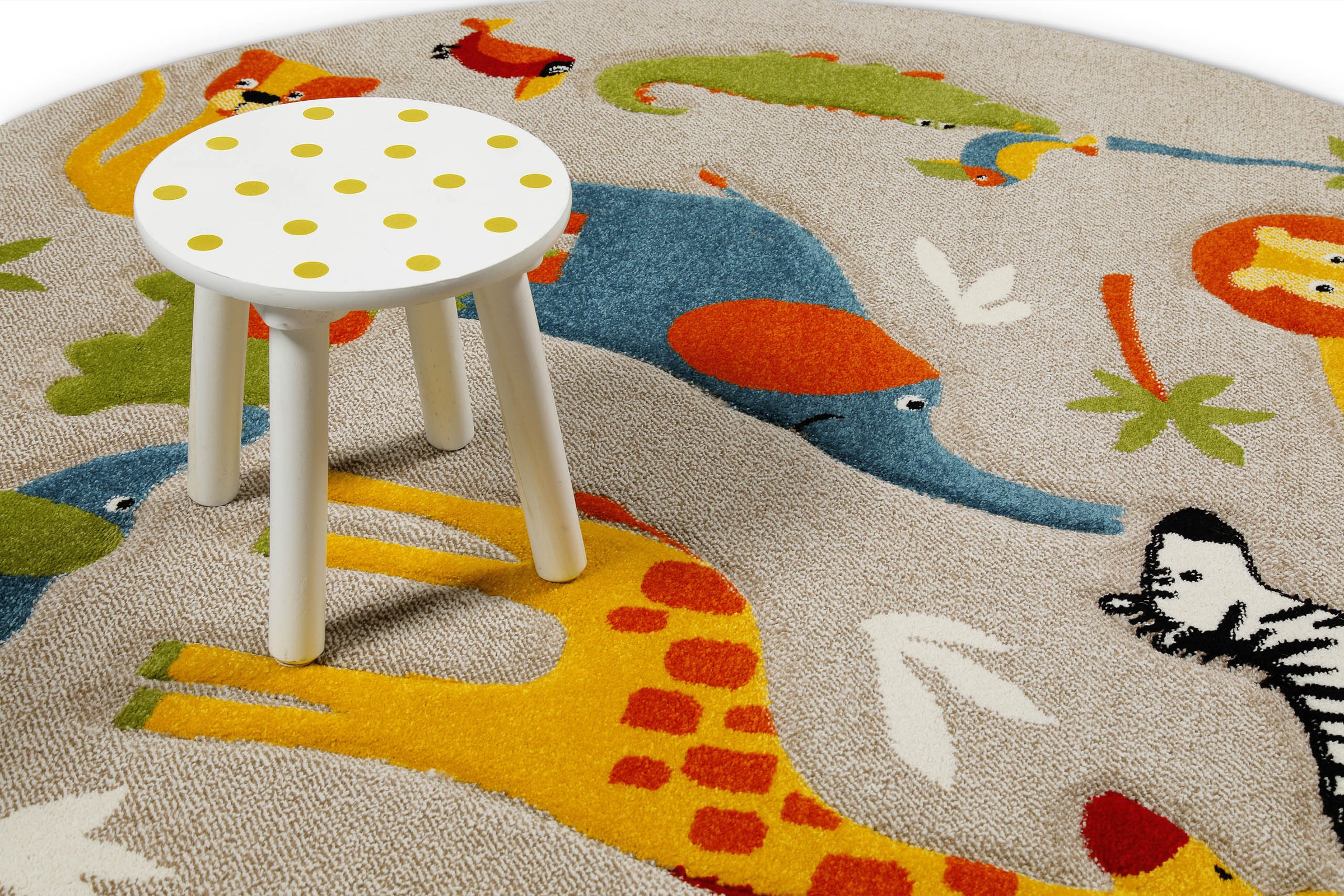 SMART KIDS Kinderteppich »Benny & Friends«, rund, 10 mm Höhe, Moderner Spielteppich, strapazierfähig, pflegeleicht, Konturenschnitt