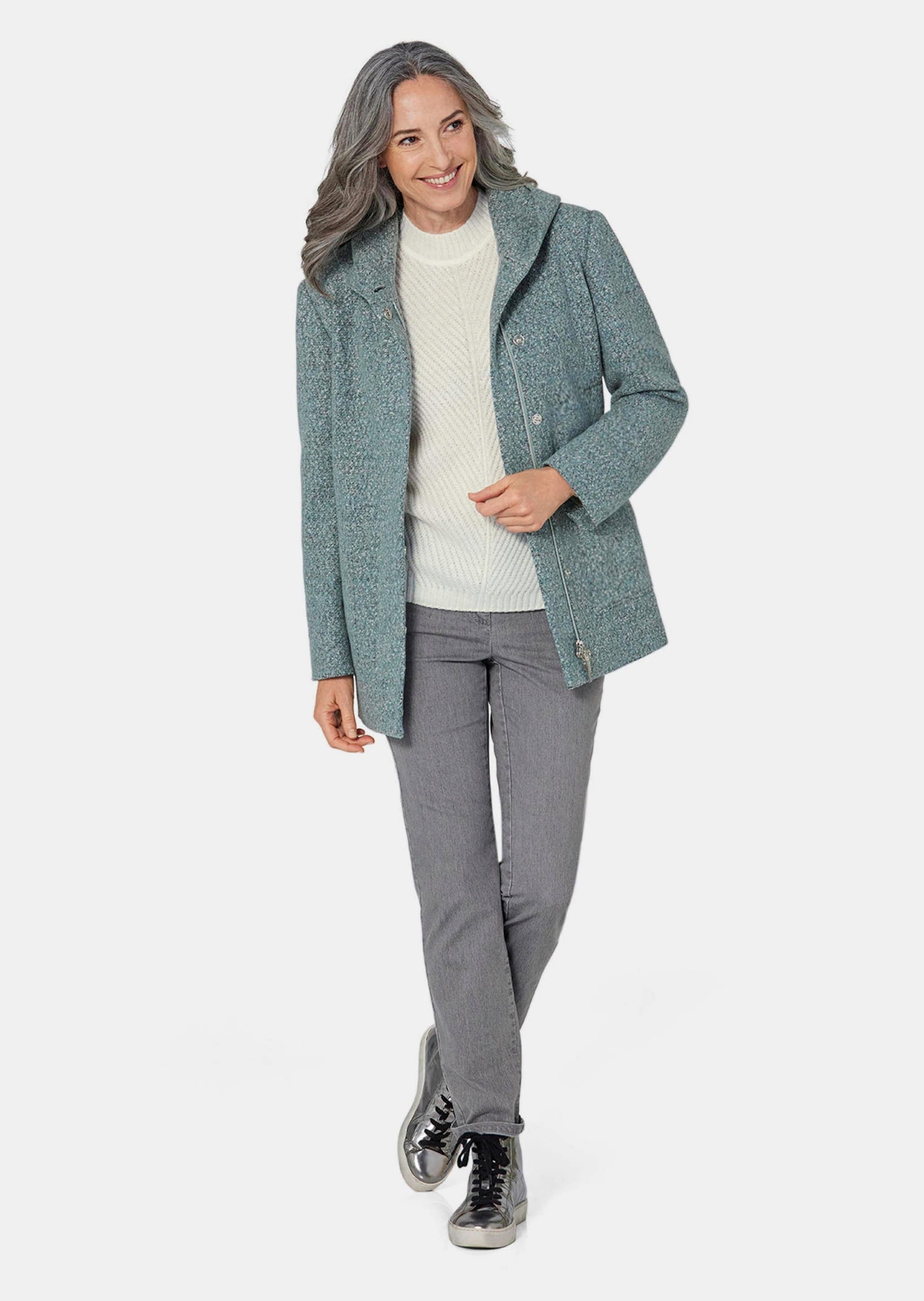 GOLDNER Winterjacke »Kurzgröße Boucle-Jacke mit feinen Details« Ohne