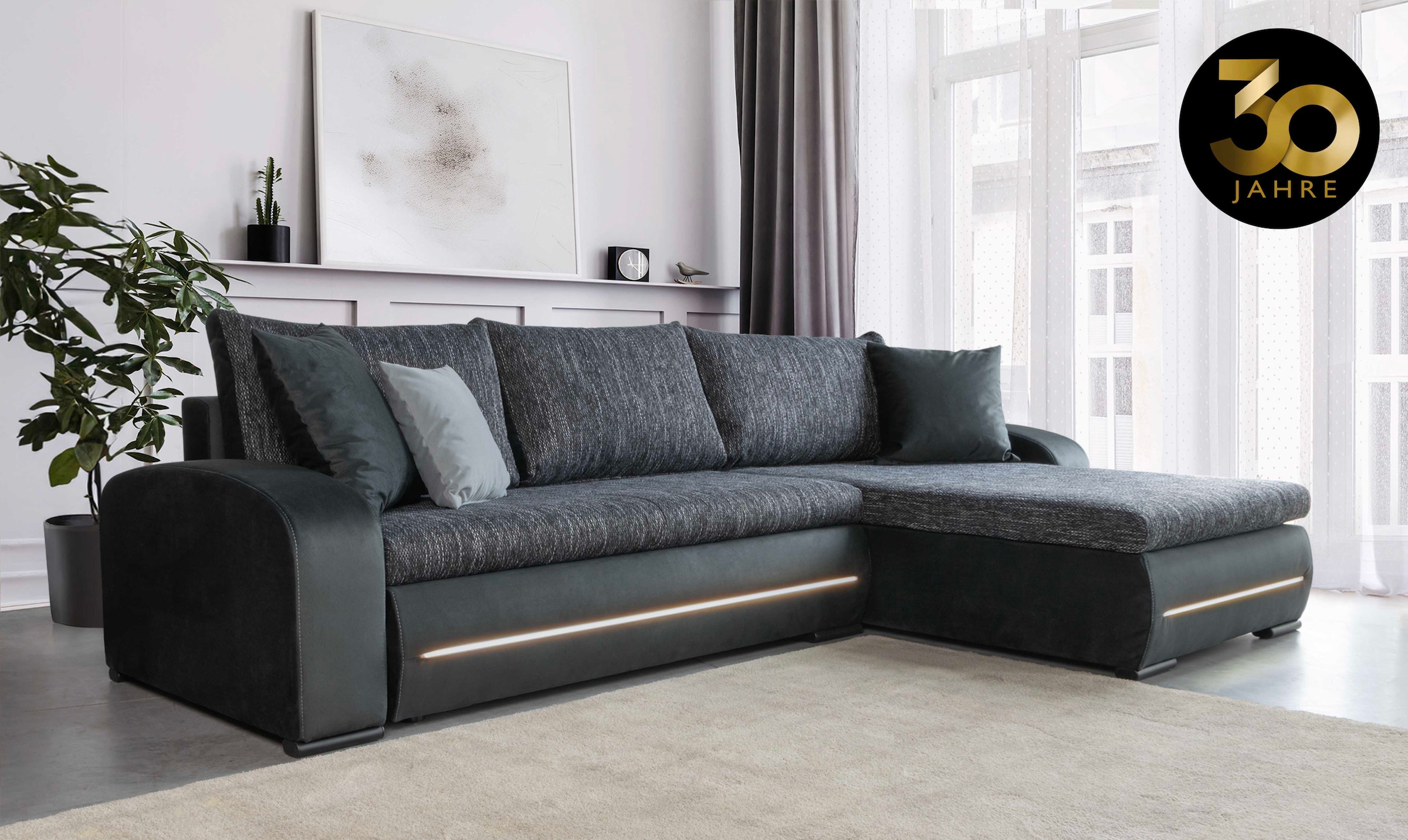 COLLECTION AB Ecksofa »Wind L-Form«, inkl. Schlaffunktion und Bettkasten, frei im Raum stellbar