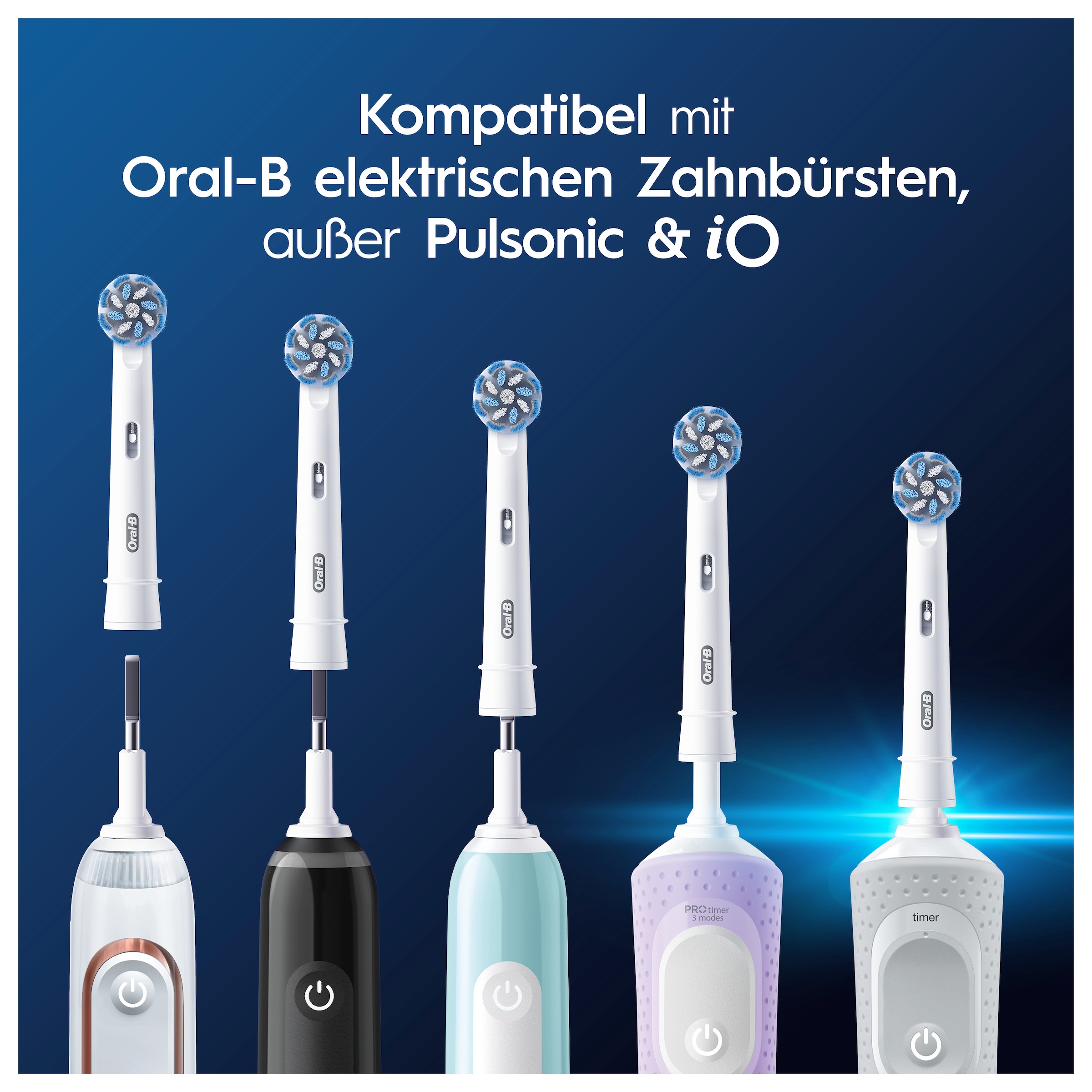 Oral-B Aufsteckbürsten »Pro Sensitive Clean« Sanfte Zahnreinigung, innovative X-förmige Borsten