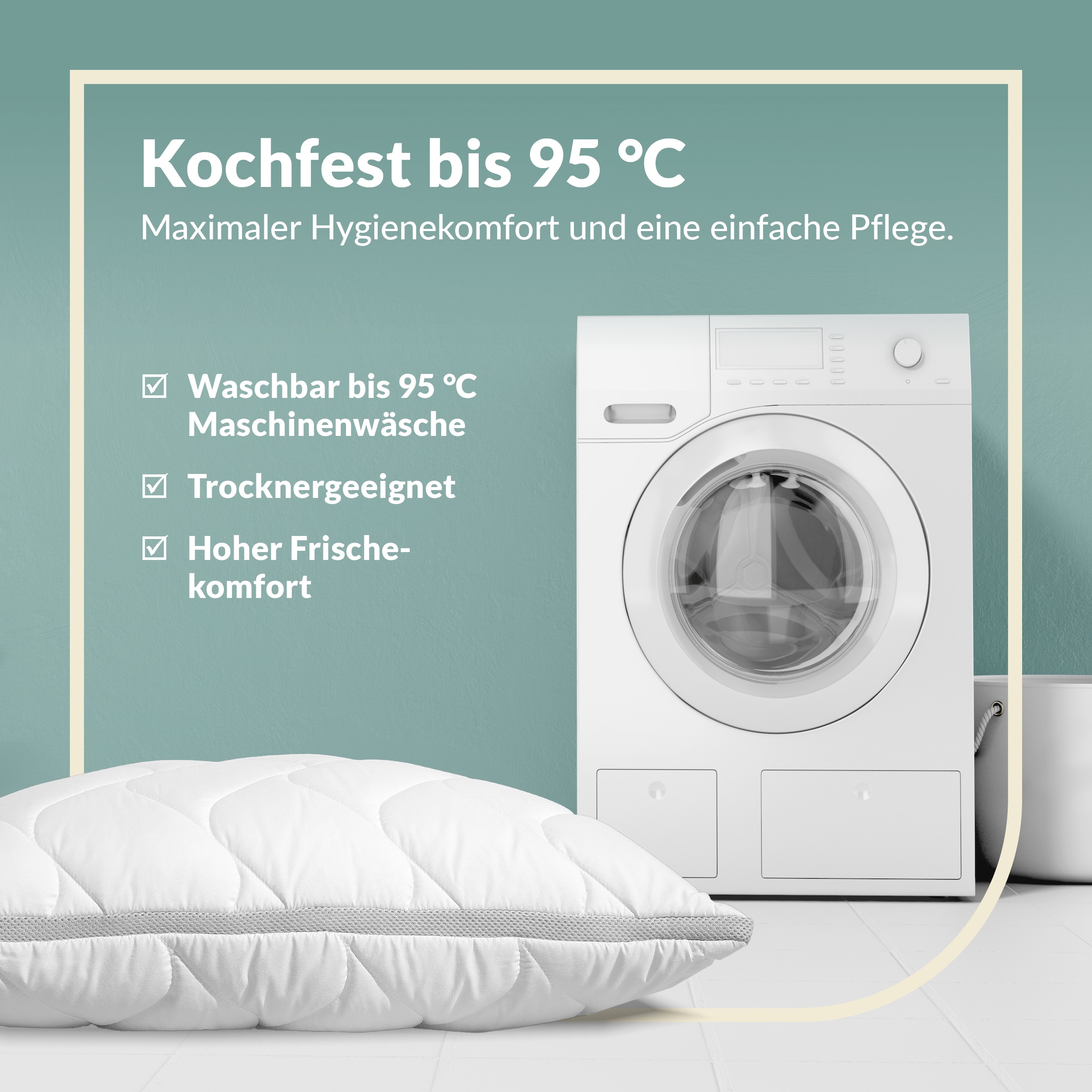 fan Microfaserkissen »Climacontrol® II m. Baumwollbezug« 1 Stk. tlg. Microfaserkopfkissen mit Lüftungsband, 40x80 oder 80x80 cm erhältlich