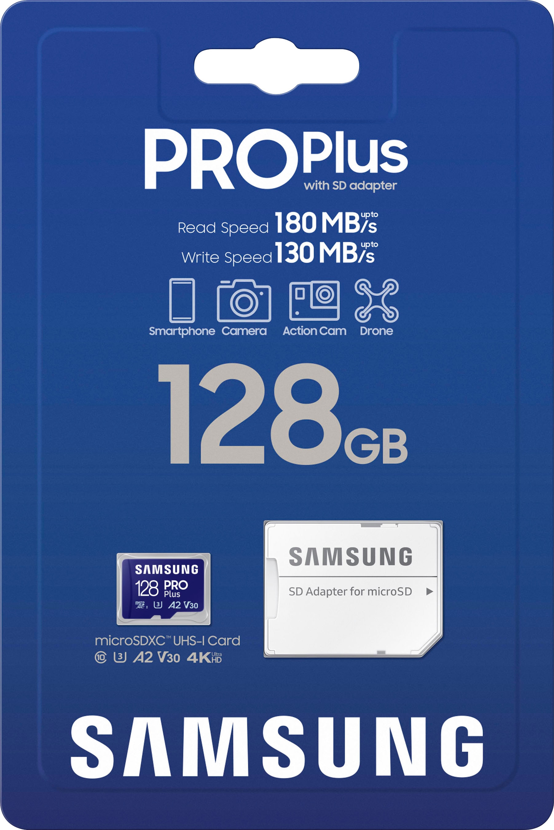 Samsung Speicherkarte »PRO Plus + microSDXC-Adapter«, (Class 10 160 MB/s Lesegeschwindigkeit)