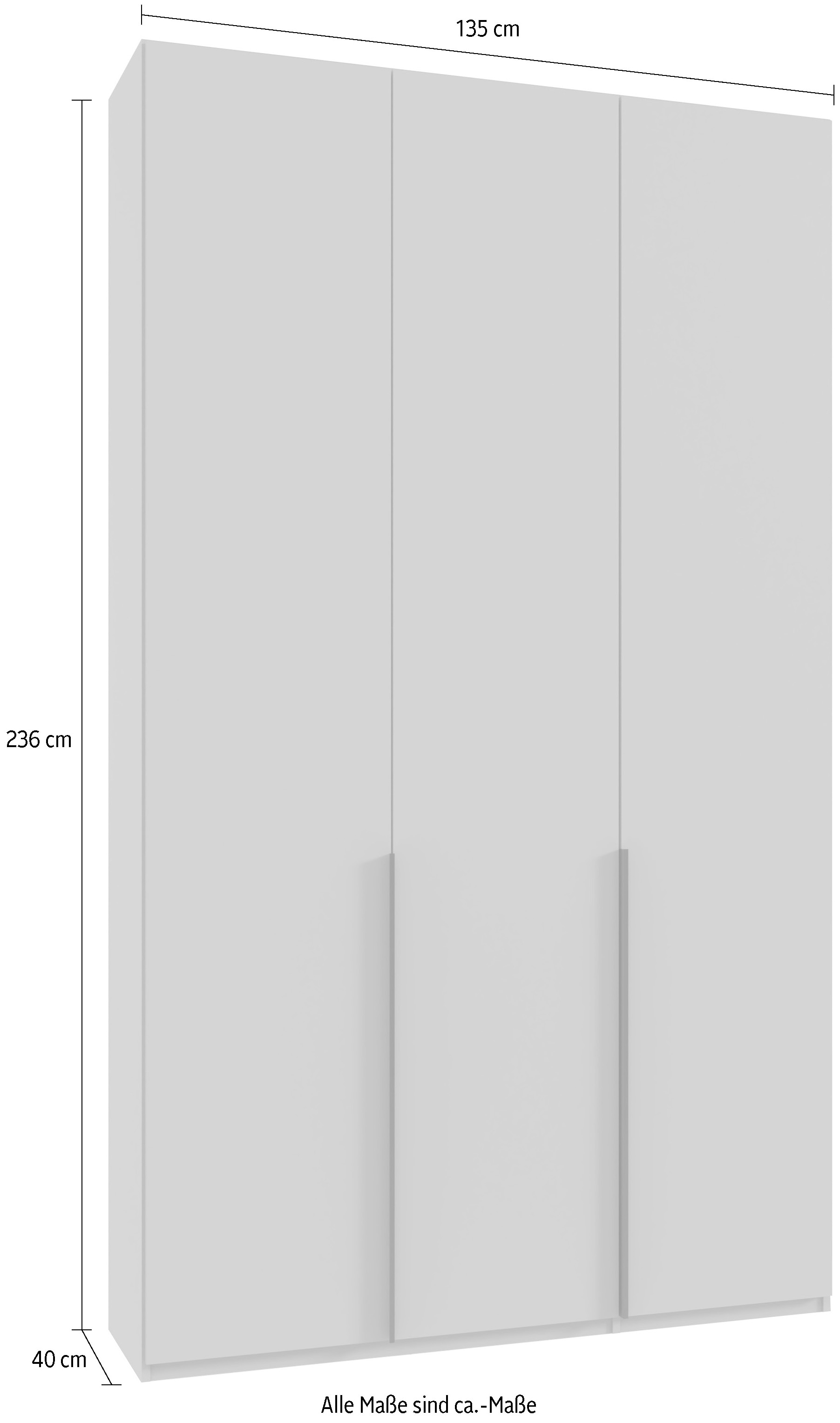 Wimex Kleiderschrank »Mugano,in 8 Breiten,3 Höhen,2 Tiefen, viele Farben, Made in Germany«, (in Basic oder Premium Ausstattung mit 2 weiteren Einlegeböden), mit langen oder kurzen Griffen aus Metall, mit oder ohne Spiegel