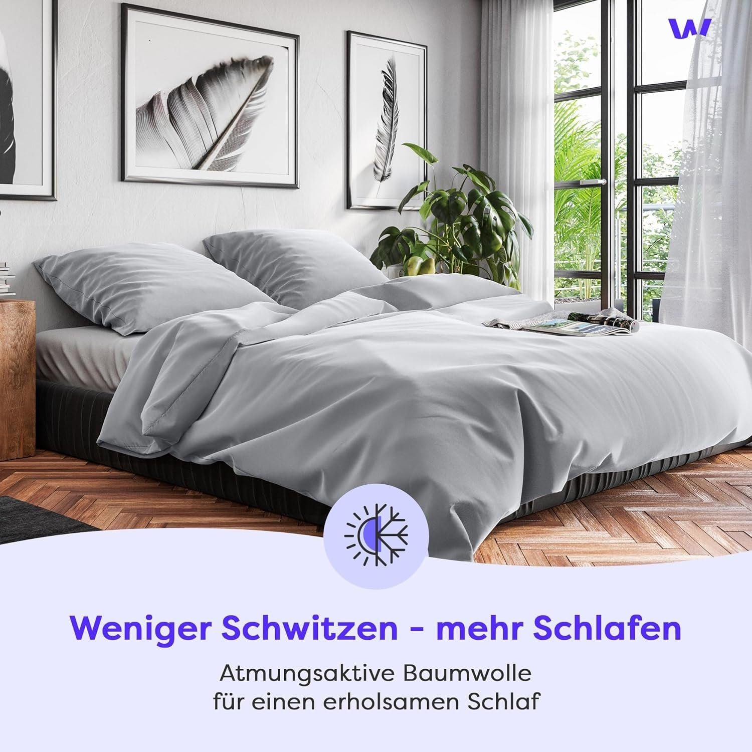 Wolkenfeld Bettwäsche »Annabelle«, 135x200 cm, 155x220 & Übergrößen I inkl. Kissenbezüge 80x80 I uni