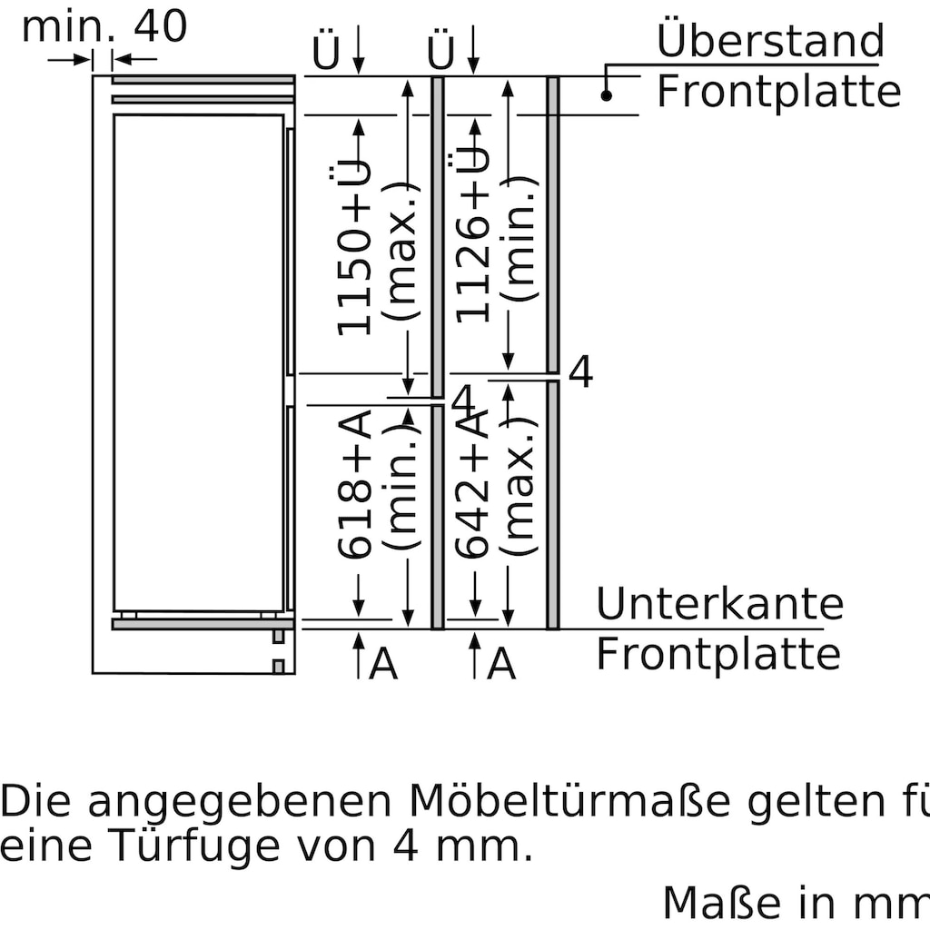 SIEMENS Einbaukühlgefrierkombination »KI87SADE0«, KI87SADE0, 177,2 cm hoch, 55,8 cm breit