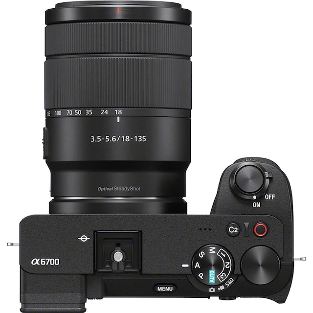 Sony Systemkamera »Alpha ILCE-6700 + 18–135-mm-Objektiv«, 18–135-mm SEL- 18135, 26 MP, Bluetooth-WLAN bei