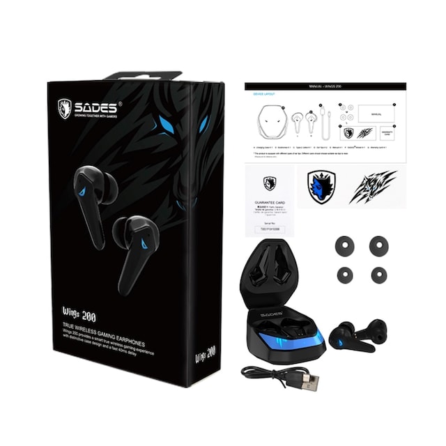 Sades In-Ear-Kopfhörer »Wings 200 TW-S02«, kabellos, Stereo, mit Mikrofon,  Bluetooth 5.0, automatische Kopplung bei