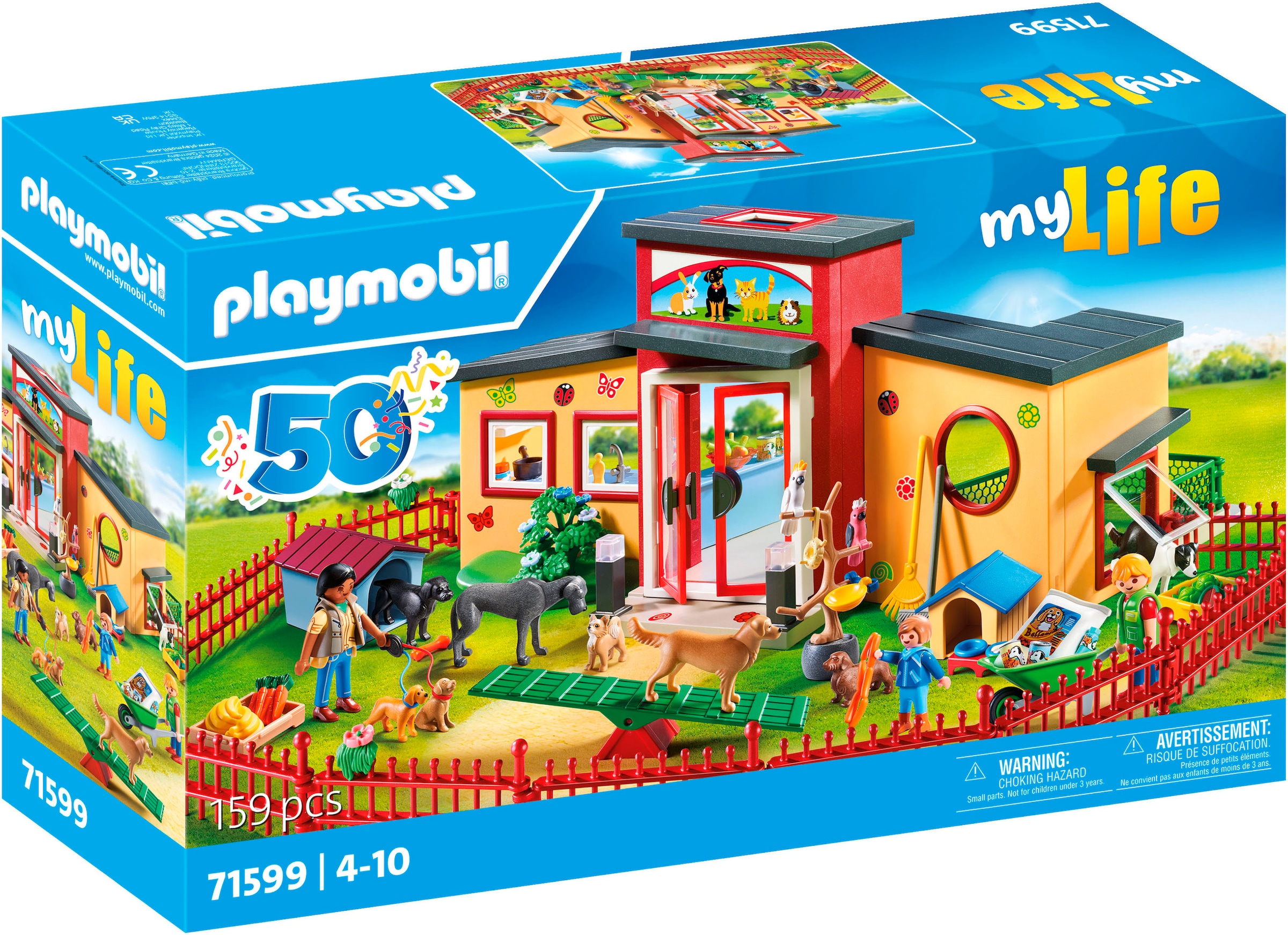 Playmobil® Konstruktions-Spielset »Tierhotel 'Pfötchen' (71599), My Life, 50 Jahre«, (159 St.), Made in Europe