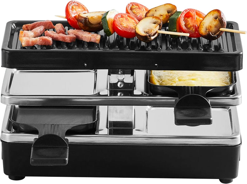 Tefal Raclette »RE2308 Plug & Share«, 2 St. Raclettepfännchen, 400 W, 2 Pfännchen + Grillplatte, erweiterbar auf 5 Geräte, abnehmbare Kabel