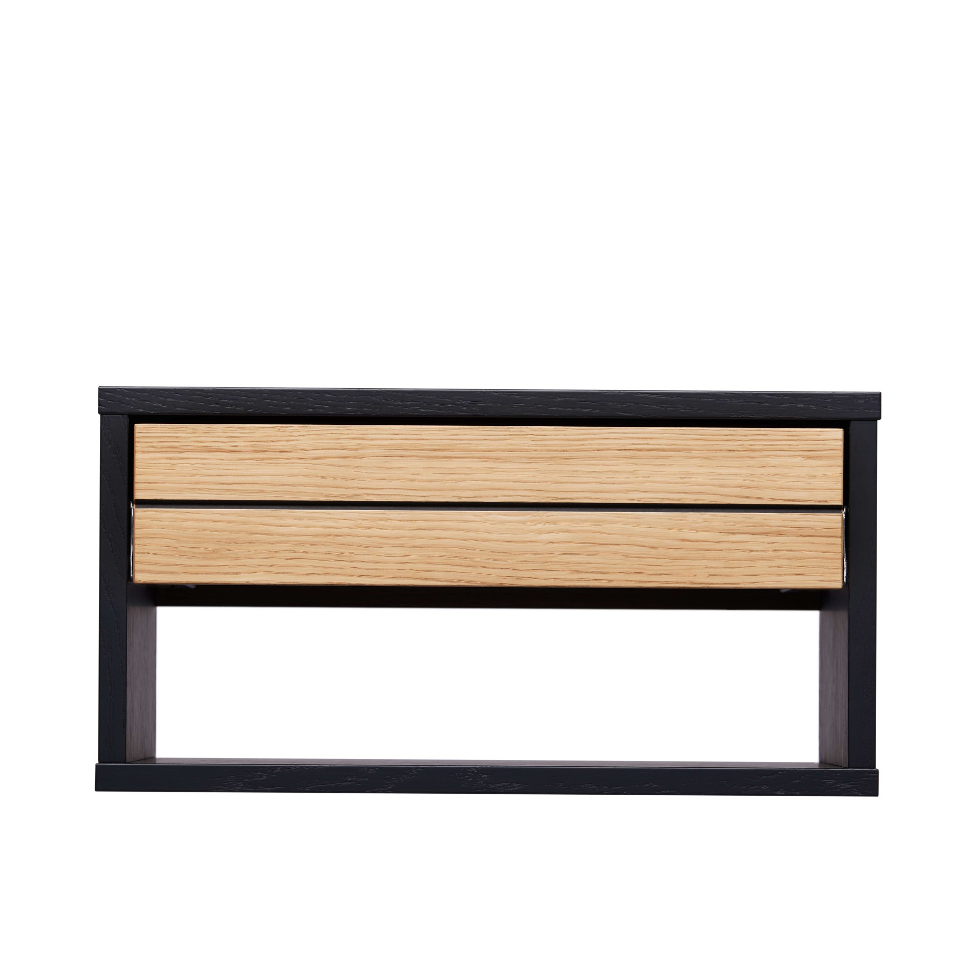 Woodman Nachttisch "Stripe Nako, Nachtkommode" mit Echtholzfurnier aus Eiche, Breite 42, 8 cm, mit 1 Schublade, FSC