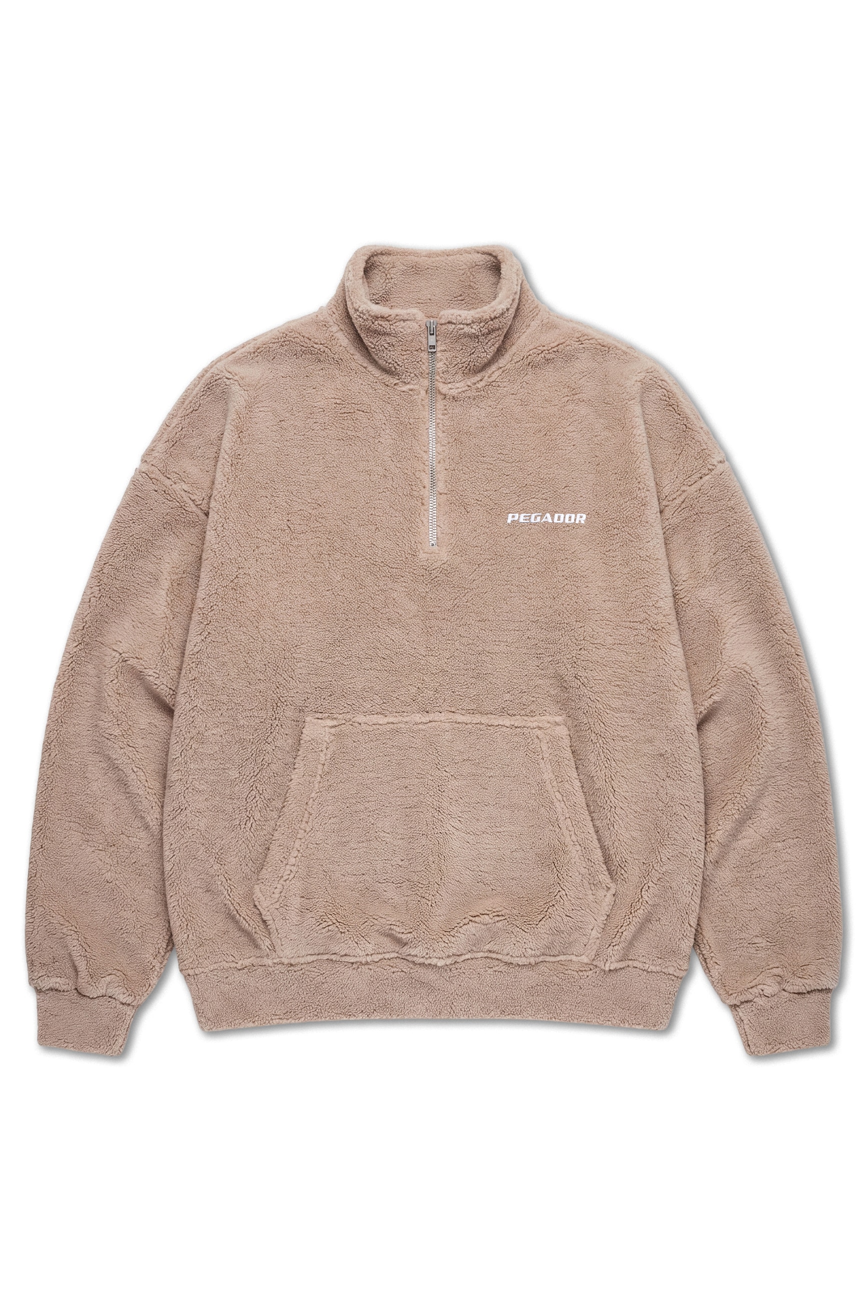 PEGADOR Sweatshirt »Puka Teddy Half Zip Sweater«, Kunstfaser, regular fit
