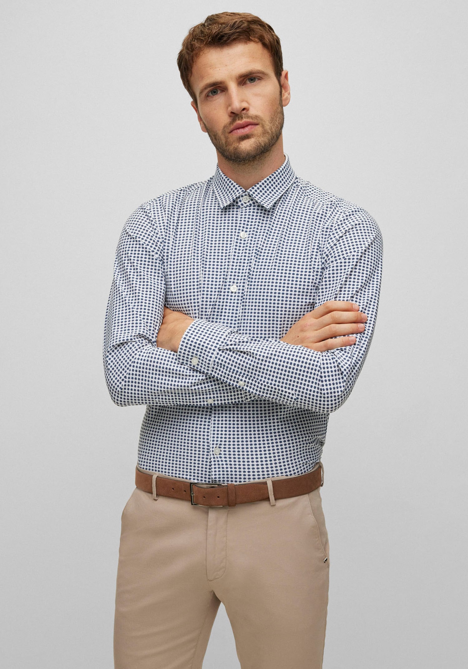 BOSS Ledergürtel »Calindo« aus Veloursleder mit Logo-Schliesse aus Metall