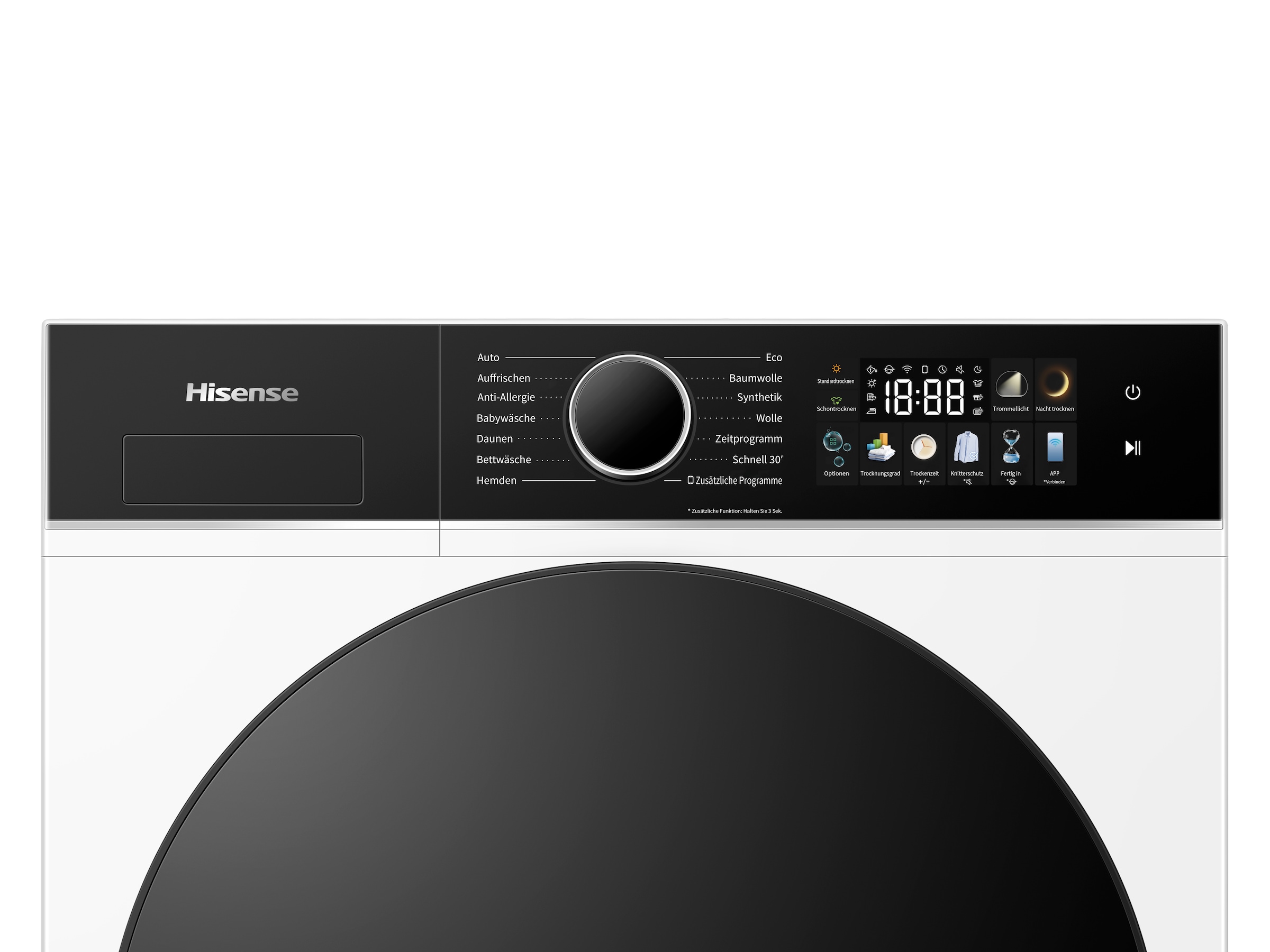 Hisense Wärmepumpentrockner »DH3I802BWCD« 3i Serie Farb-Display, Smart Assist