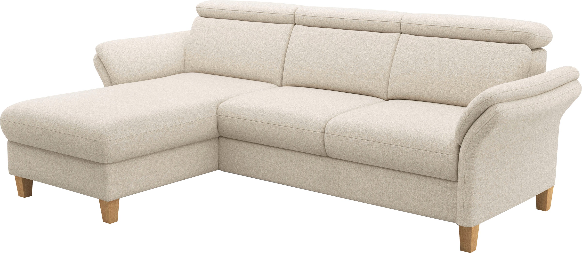 Home affaire Ecksofa »Glendale, L-Form« inkl. Kopfteilverstellung, wahlweise mit Vorziehsitz und Bettkasten