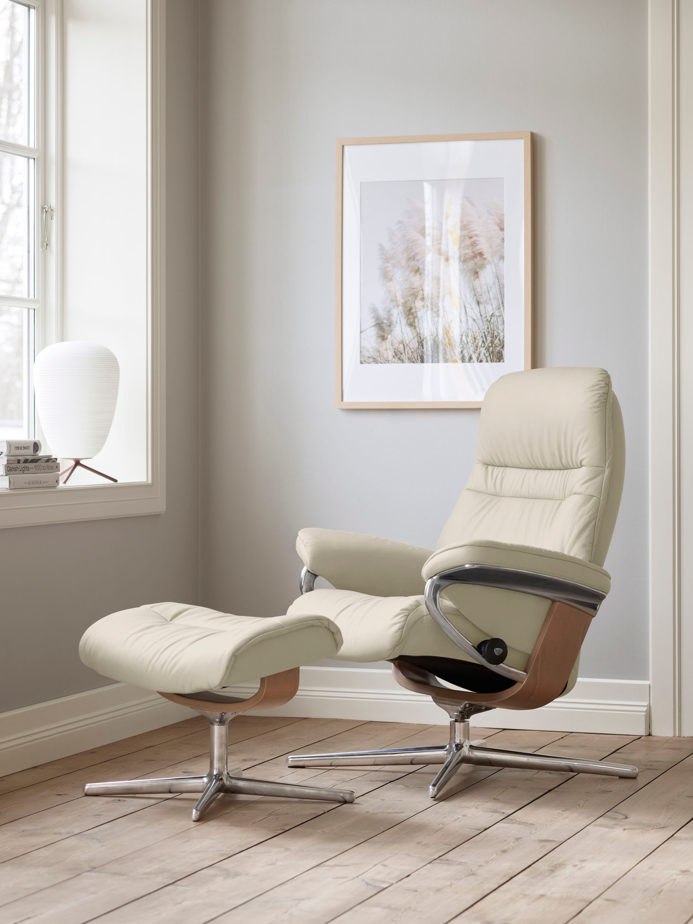 Stressless® Fußhocker »Sunrise« mit Cross Base, Größe S, M & L, Holzakzent Eiche
