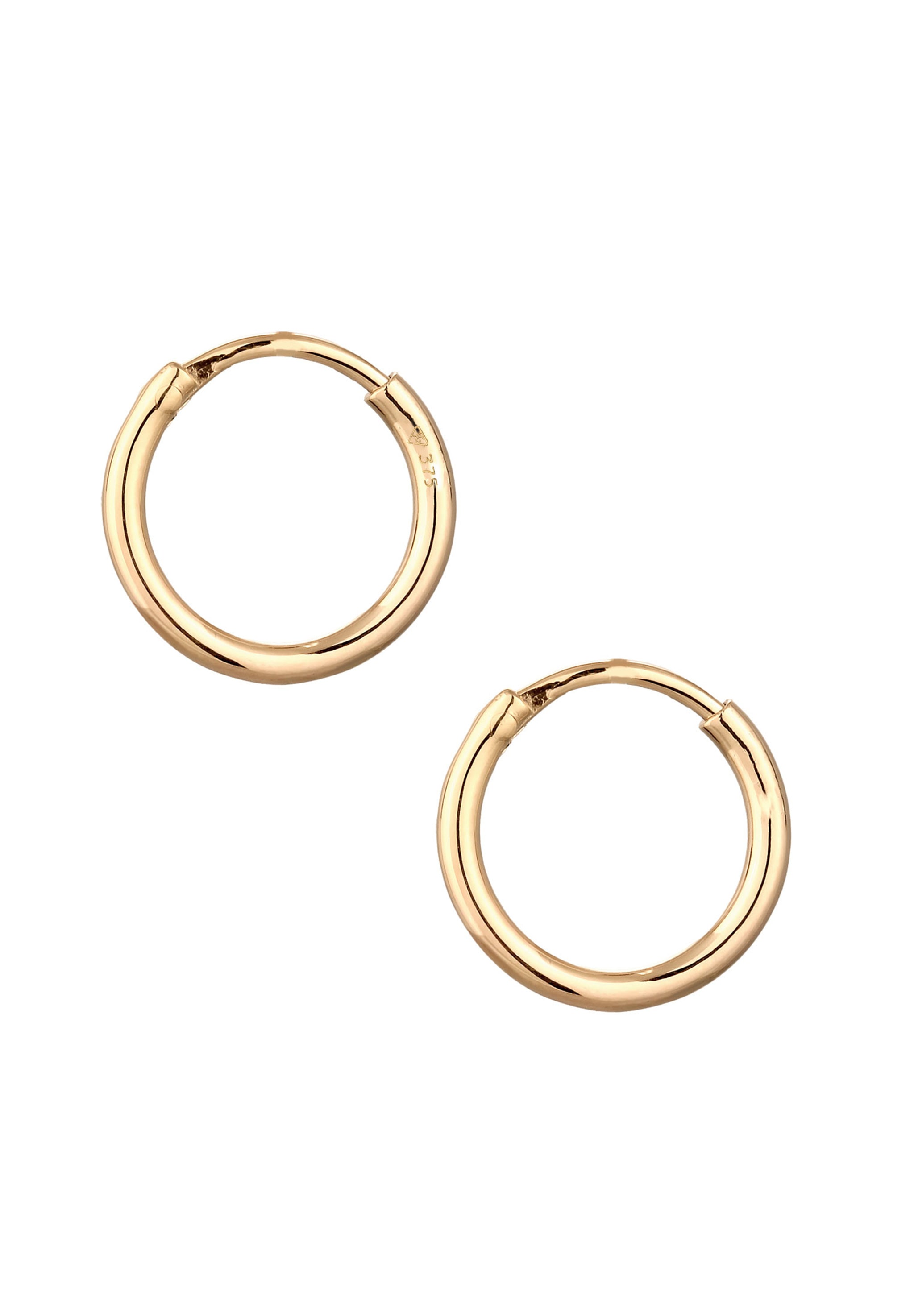Elli Premium Paar Creolen »Ohrringe Creole Basic 375 Gelbgold«