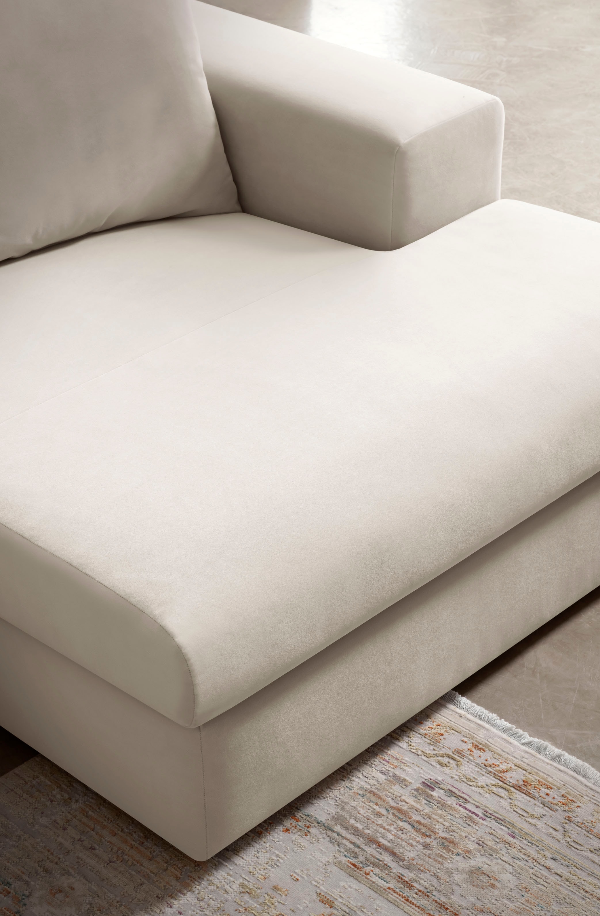 andas Ecksofa »SLEETLAND XXL in Samtvelours oder Vintage-Leder-Optik, L-Form,« besonders groß und bequem