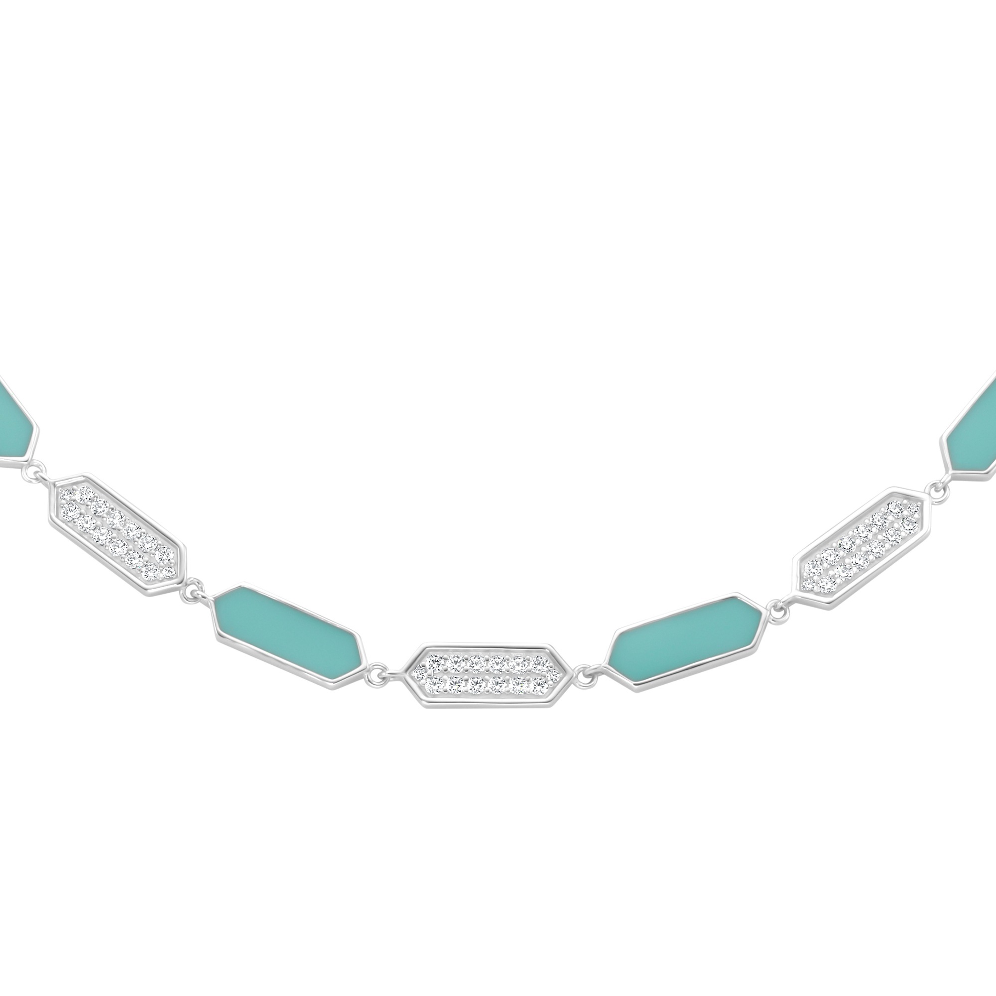 GIORGIO MARTELLO MILANO Collier »Collier mit Emaille-Einlagen und Zirkonia, Silber 925«