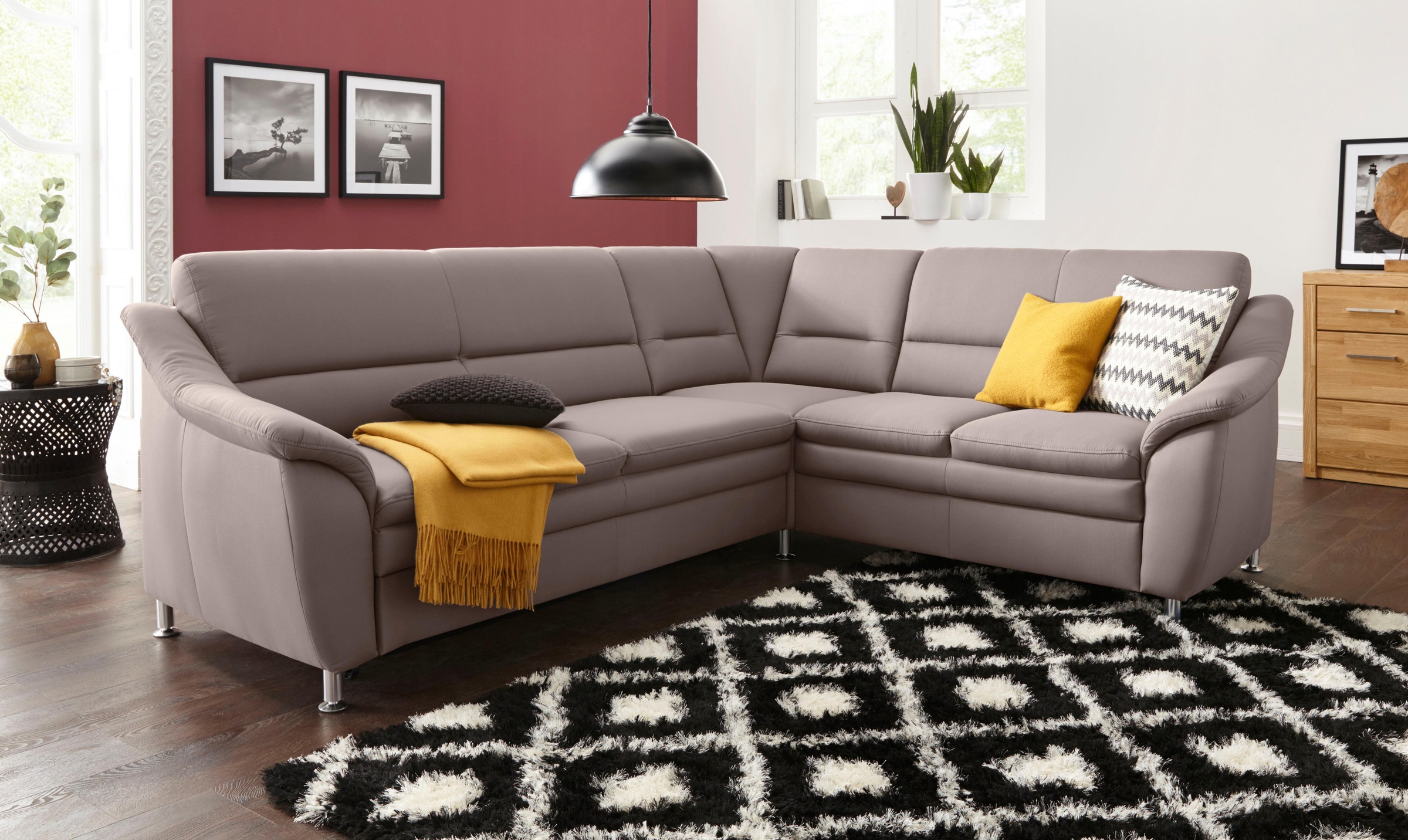 sit&more Ecksofa »Cardoso L-Form«, mit Federkern, wahlweise mit Bettfunktion und Schubkasten