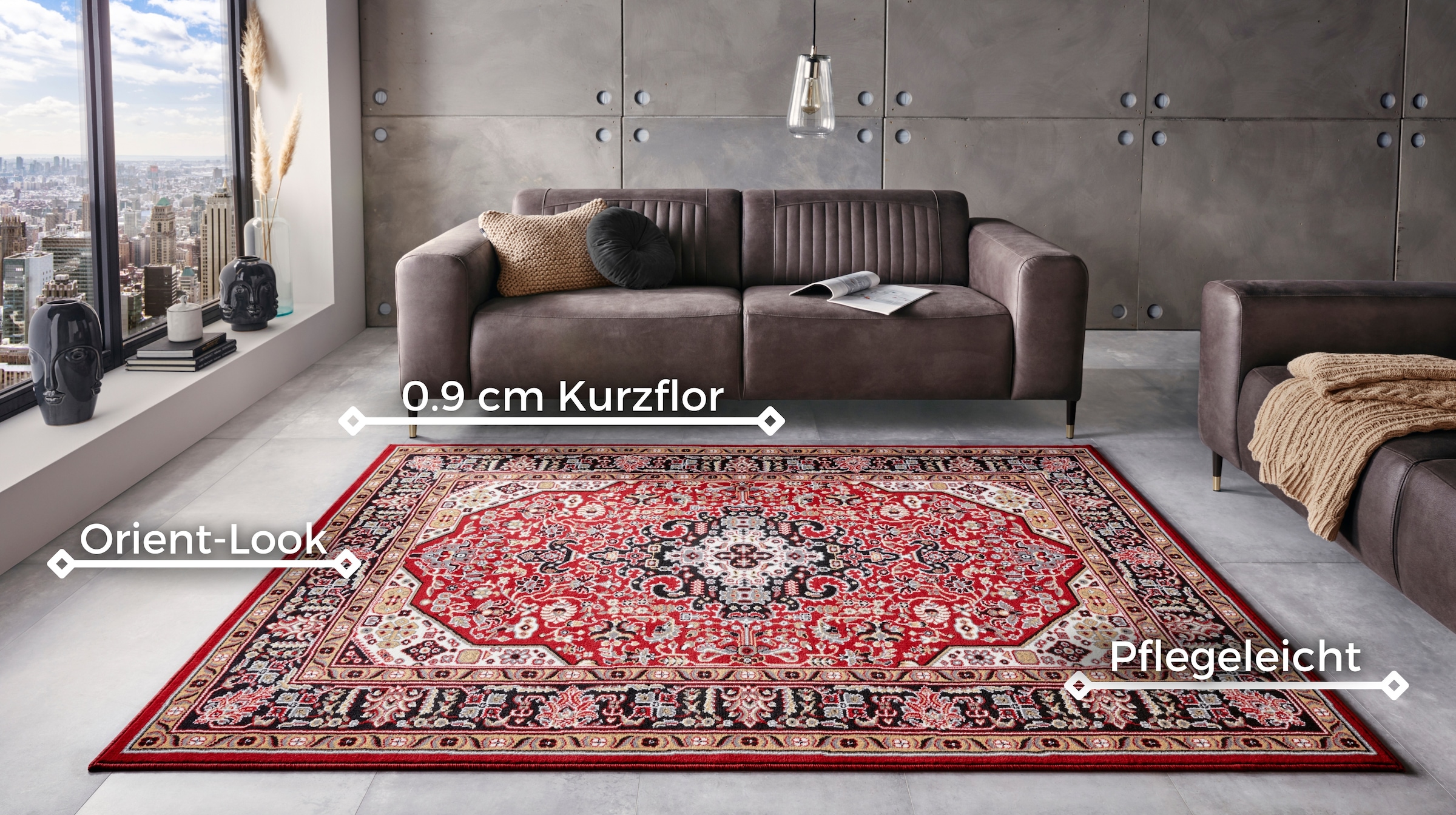 NOURISTAN Teppich »Skazar Isfahan«, rechteckig, 9 mm Höhe, Kurzflor, Orient, Läufer, Vintage, Esszimmer, Wohnzimmer, Flur