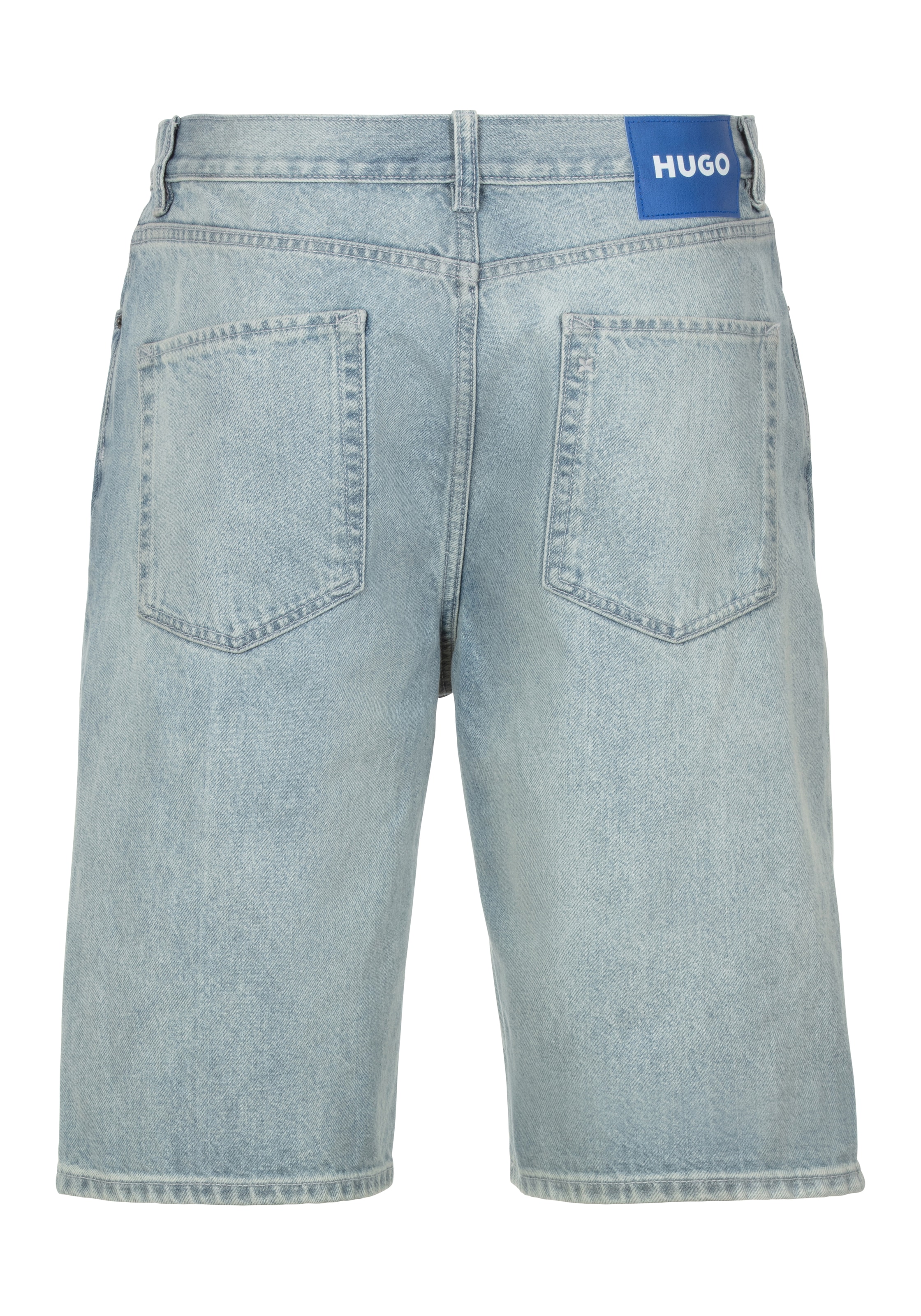 HUGO Blue Shorts »Skate shorts«, mit Logo-Lederpatch am Bund