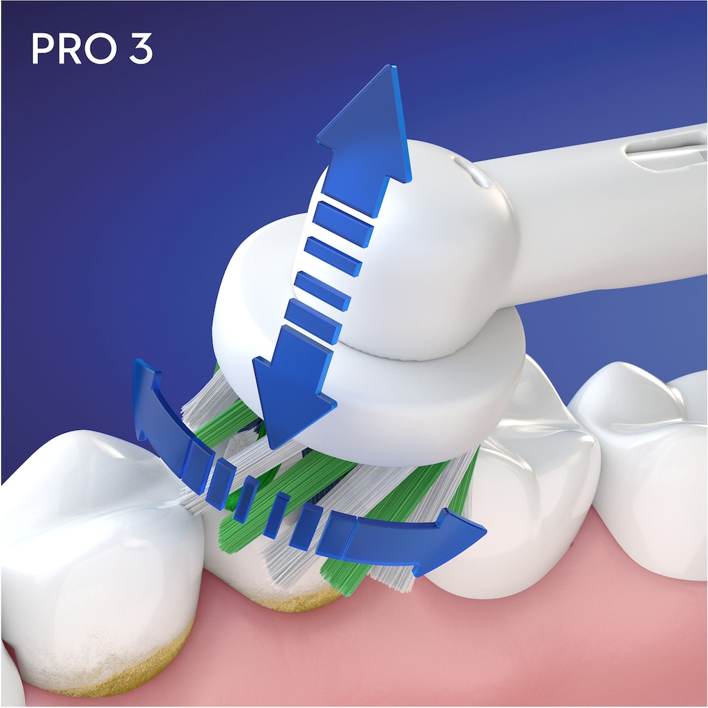 Oral-B Elektrische Zahnbürste »Pro 3 3000 Cross Action«, 1 St. Aufsteckbürsten