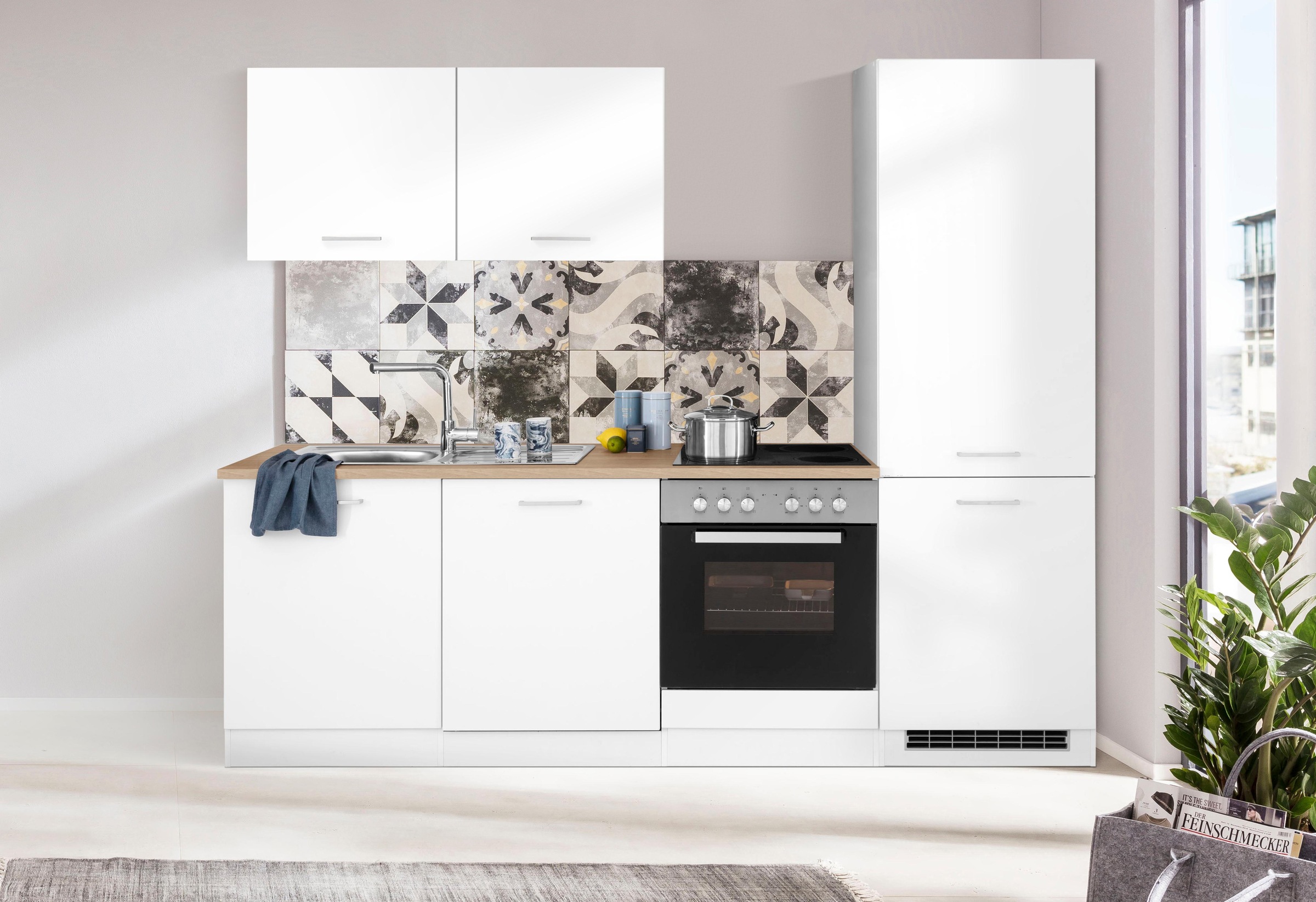 HELD MÖBEL Küchenzeile »Visby«, für bestellen 240 bequem E-Geräte, ohne cm Breite Gefrierkombination Kühl