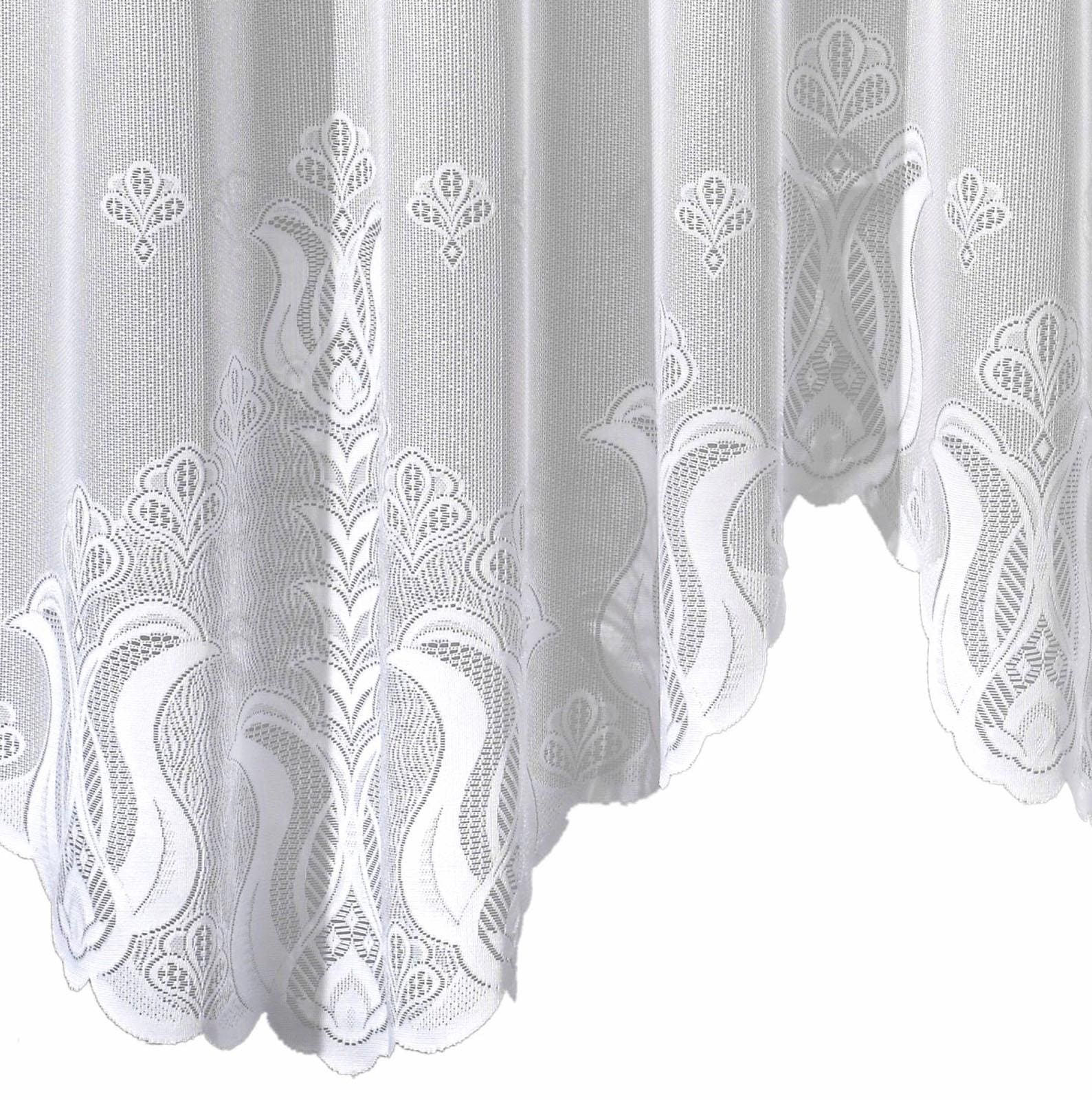 Weckbrodt Gardine »Alina«, (1 St.), Bogenstore, Jacquard, halbtransparent, Allover, Motiv, Bordüre, Store