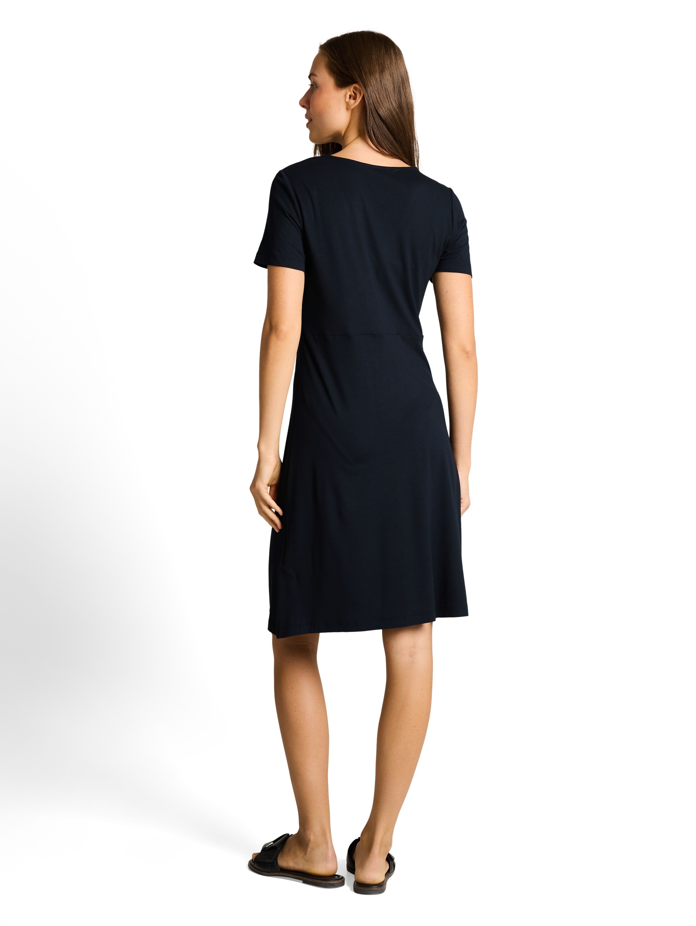 TOM TAILOR Sommerkleid »Regular over knee« Ohne Taschen Sommerkleid mit V-Ausschnitt und Viskose