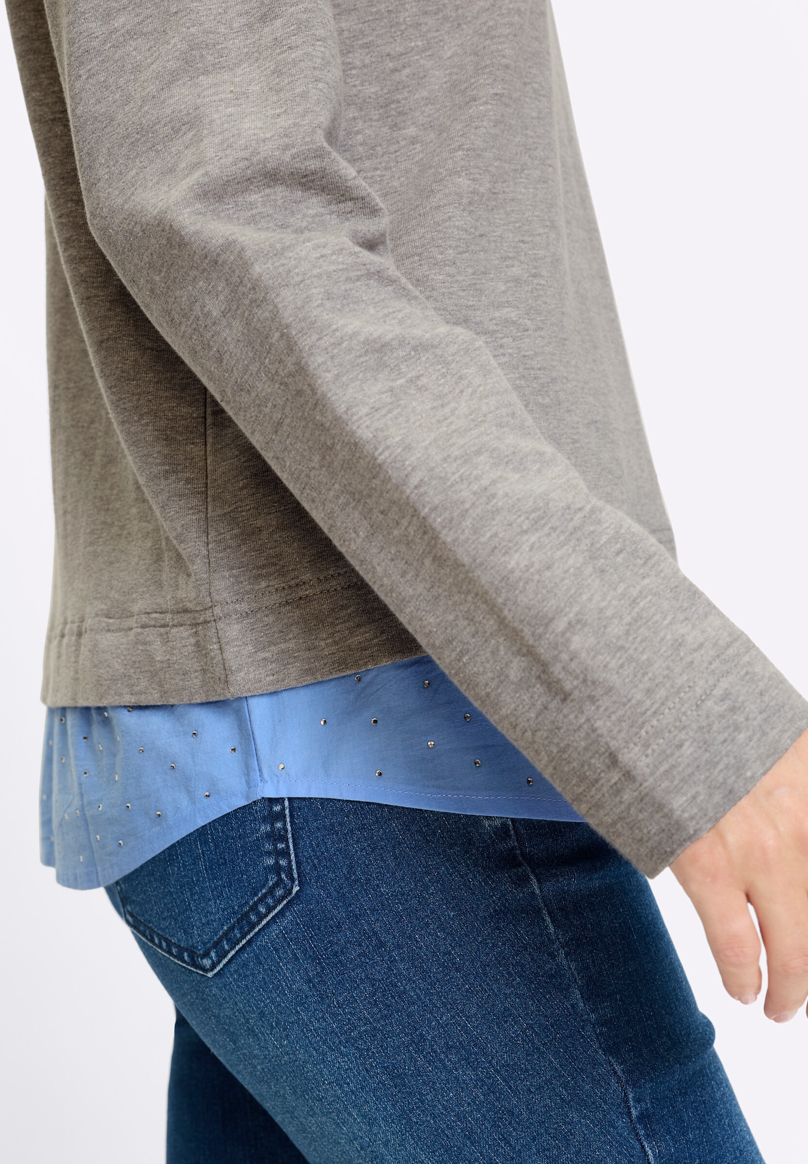 heine Sweatshirt »Sweatshirt Sweatshirt mit Bluseneinsatz«
