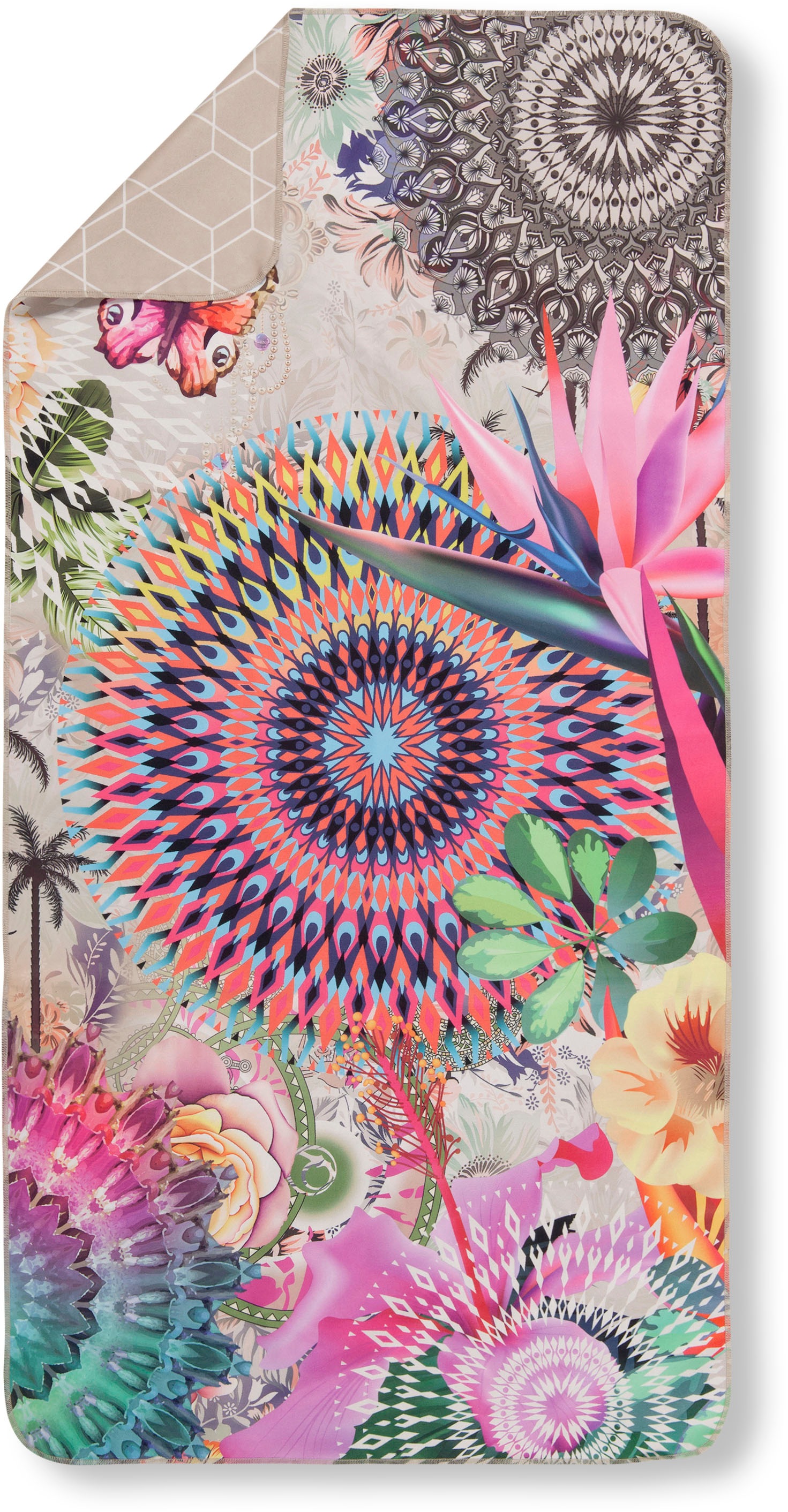 hip Reisehandtuch »Maelli«, (1 St., Strandtuch 75 x 180 cm), Mikrofaser, 75x180, Schnelltrocknend, Reisen, Sport, Yoga, Wendeoptik