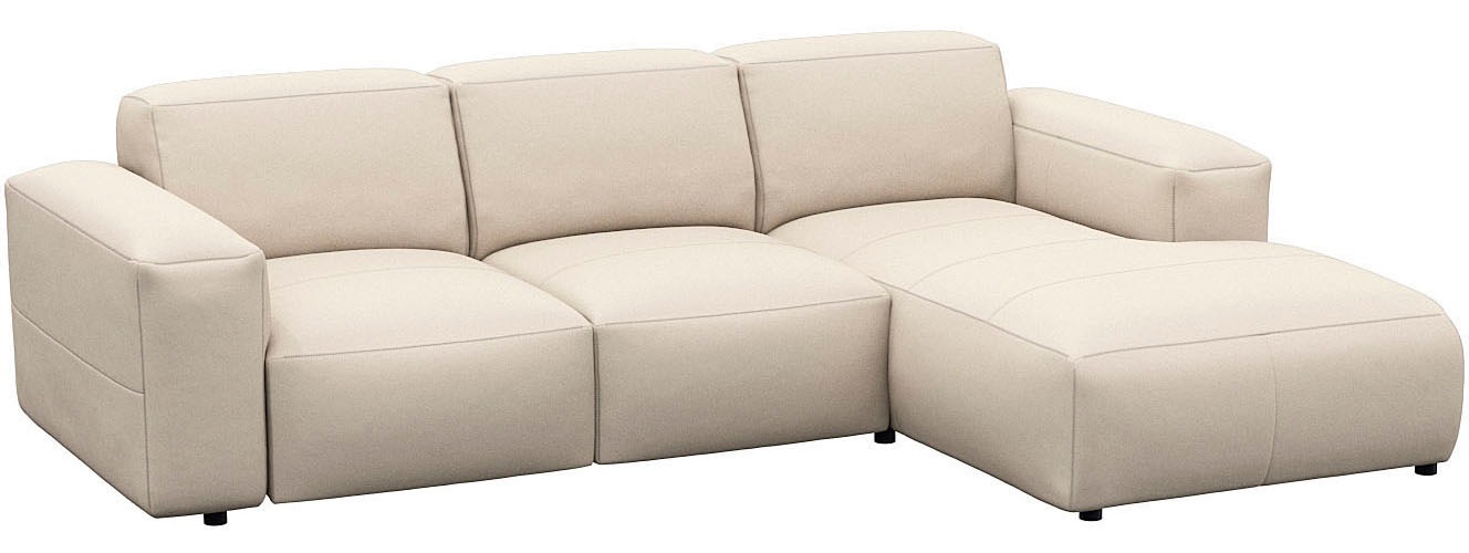 FLEXLUX Ecksofa »Lucera Chaislongue rechts oder links, L-Form, bequem«, modern & anschmiegsam, Kaltschaum, Stahl-Wellenunterfederung