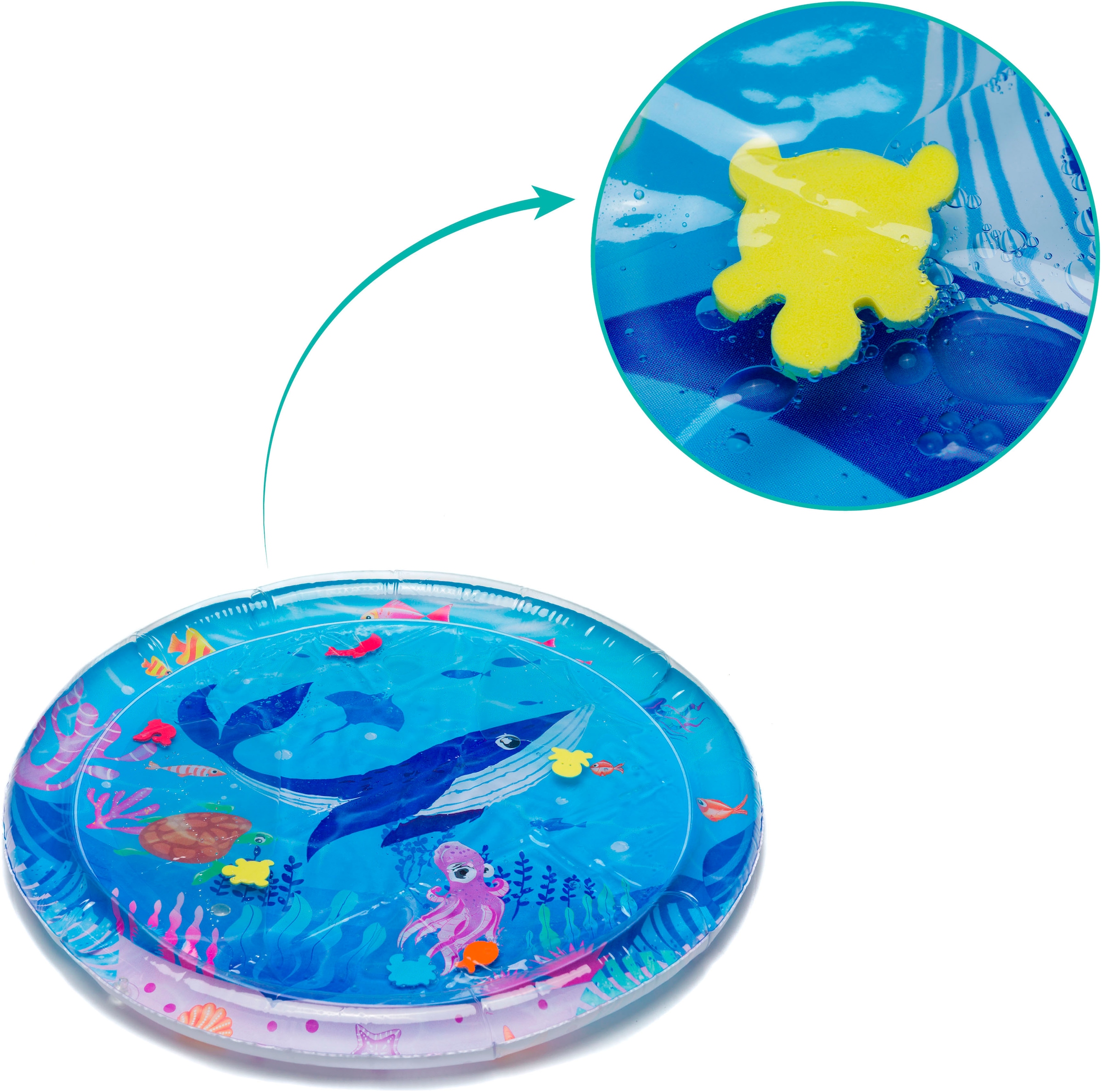 Fillikid Spielmatte »Wasserspielmatte, Ocean rund« teilweise mit Wasser befüllbar