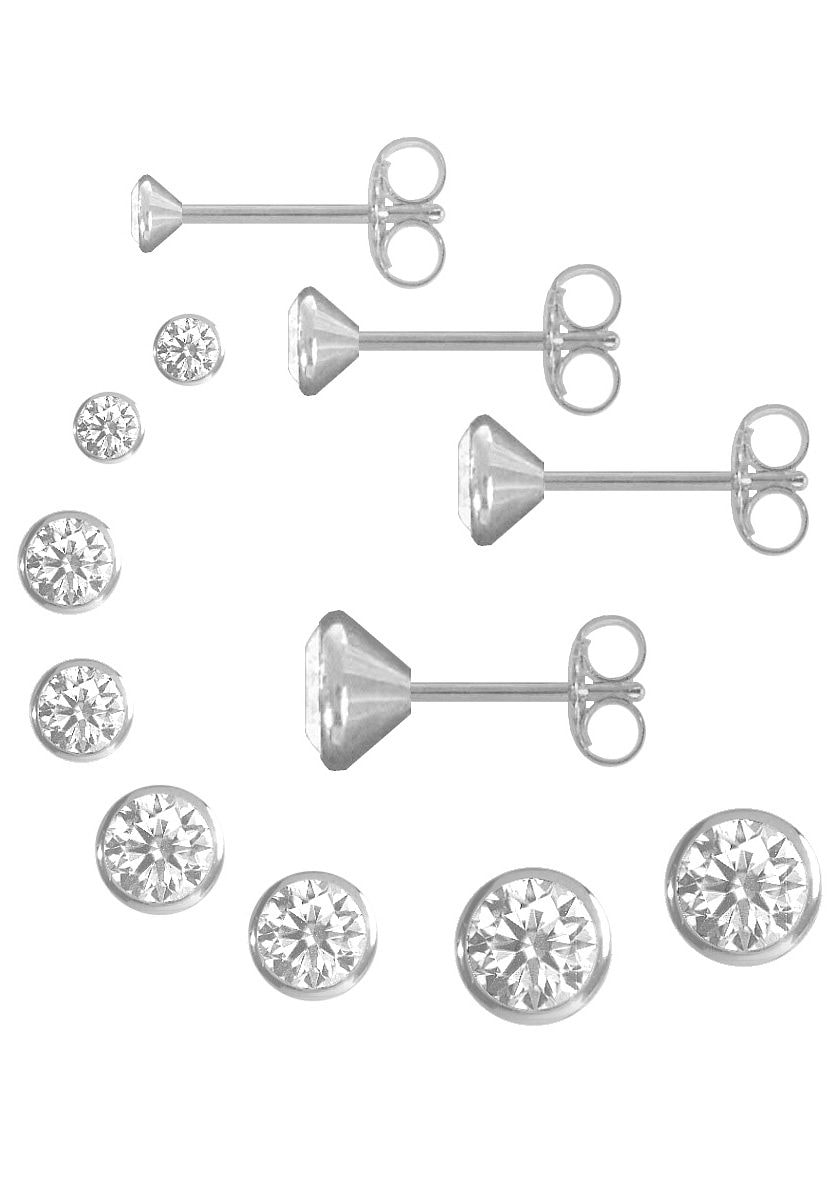 Firetti Ohrstecker-Set »Multipack Schmuck Geschenk Silber 925 Ohrstecker Glitzerstein«, (Set, 8 tlg.), mit Zirkonia (synth.)