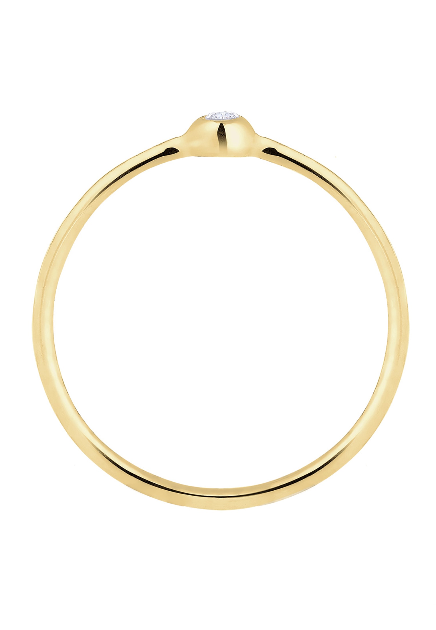 Elli Premium Silberring »Ring Solitär Zirkonia 375er Gelbgold«