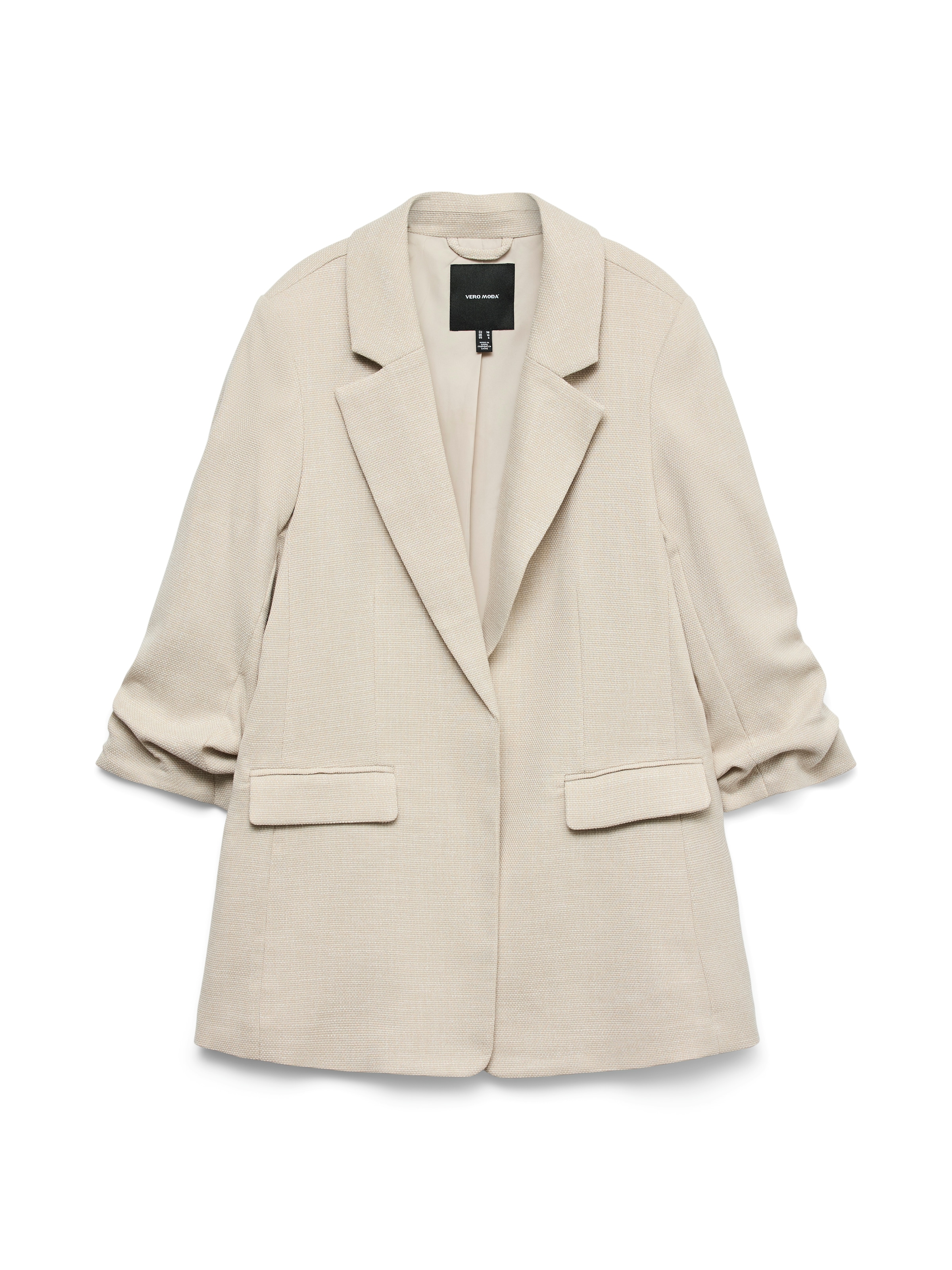 Vero Moda Longblazer »VMFRIDA LS REGULAR BLAZER NOOS«, ohne Verschluss und mit gerafften 3/4 Arm