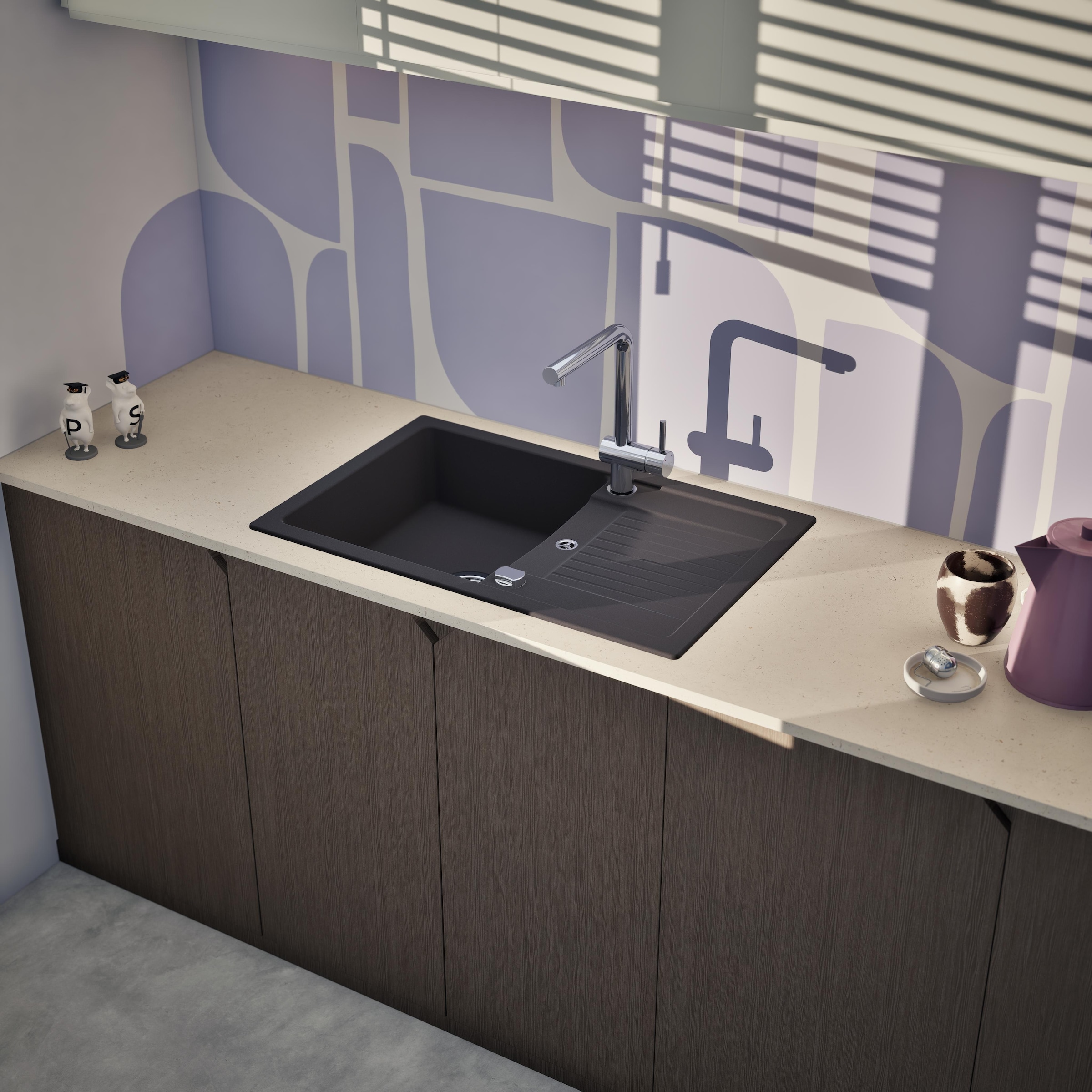 Schock Granitspüle »Lima D-100S und Armatur Epos« Set, 2 Stk. tlg. bestehend aus Spüle und Armatur