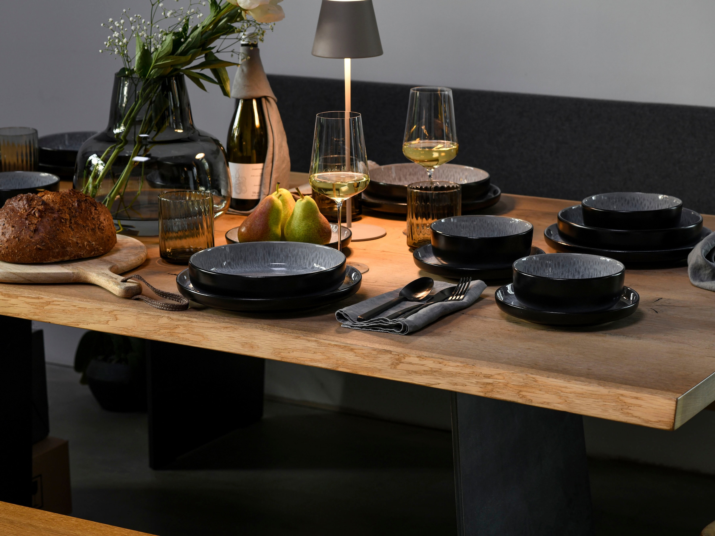 CreaTable Kombiservice »Nordic Fjord«, (Set, 30 tlg.), je 6 Speiseteller, Suppenteller, Dessertteller, Schalen, Kaffeebecher