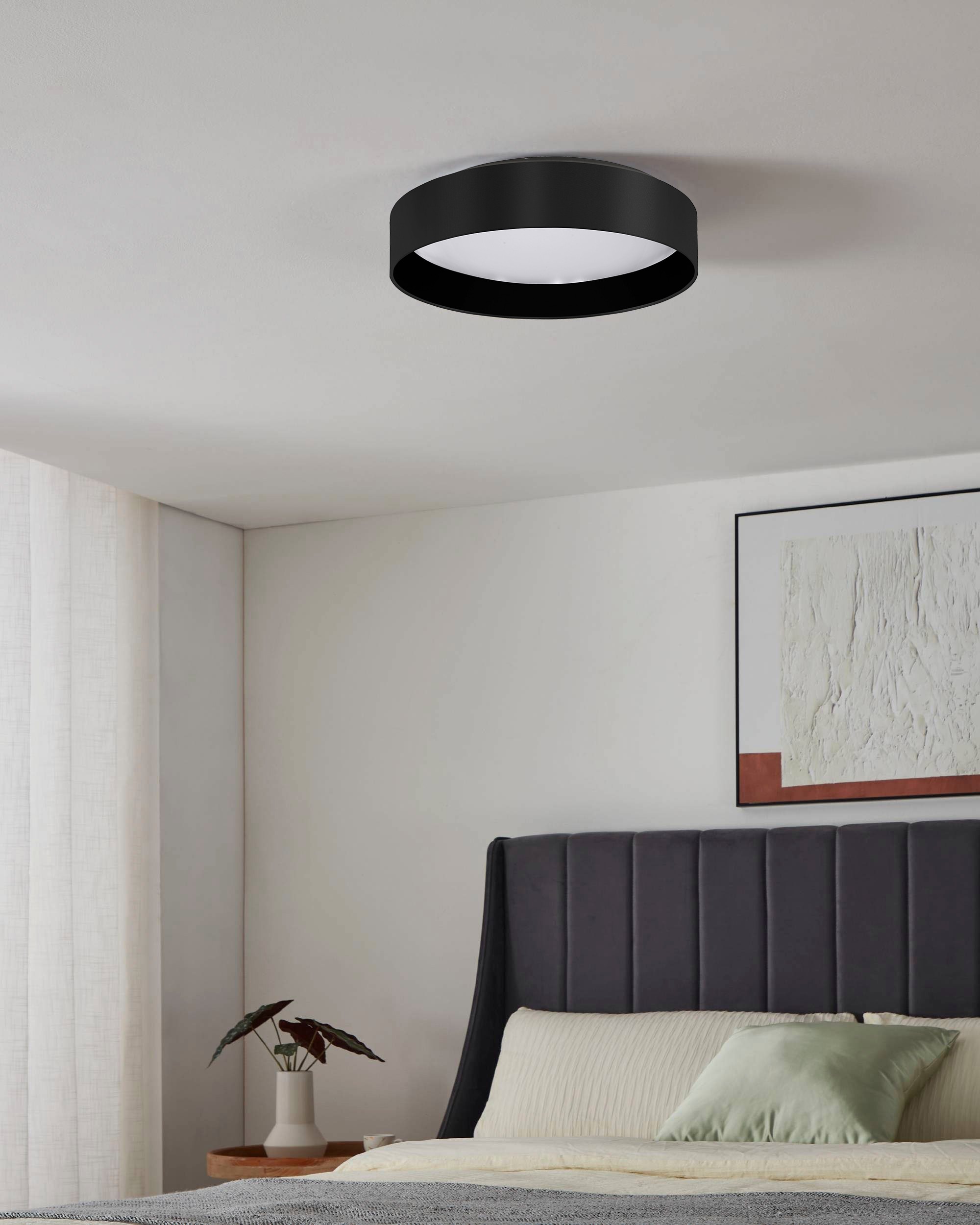 my home LED Deckenleuchte »Juria« LED-Modul 1 Stk. Neutralweiß | Warmweiß Deckenlampe Ø38 x H9 cm mit Textil-/Stoffschirm, CCT, Fernbedienung