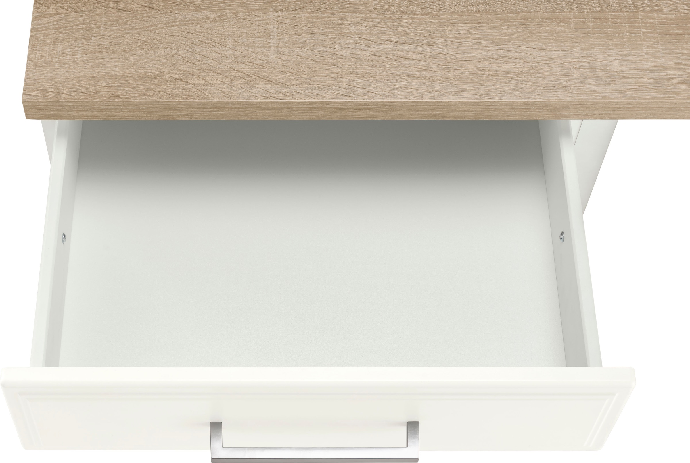 KOCHSTATION Küchenzeile »KS-Stockholm – Küche mit hochwertiger und detailreicher Landhausfront« Breite 340 cm, wahlweise mit E-Geräten,mit MDF-Fronten