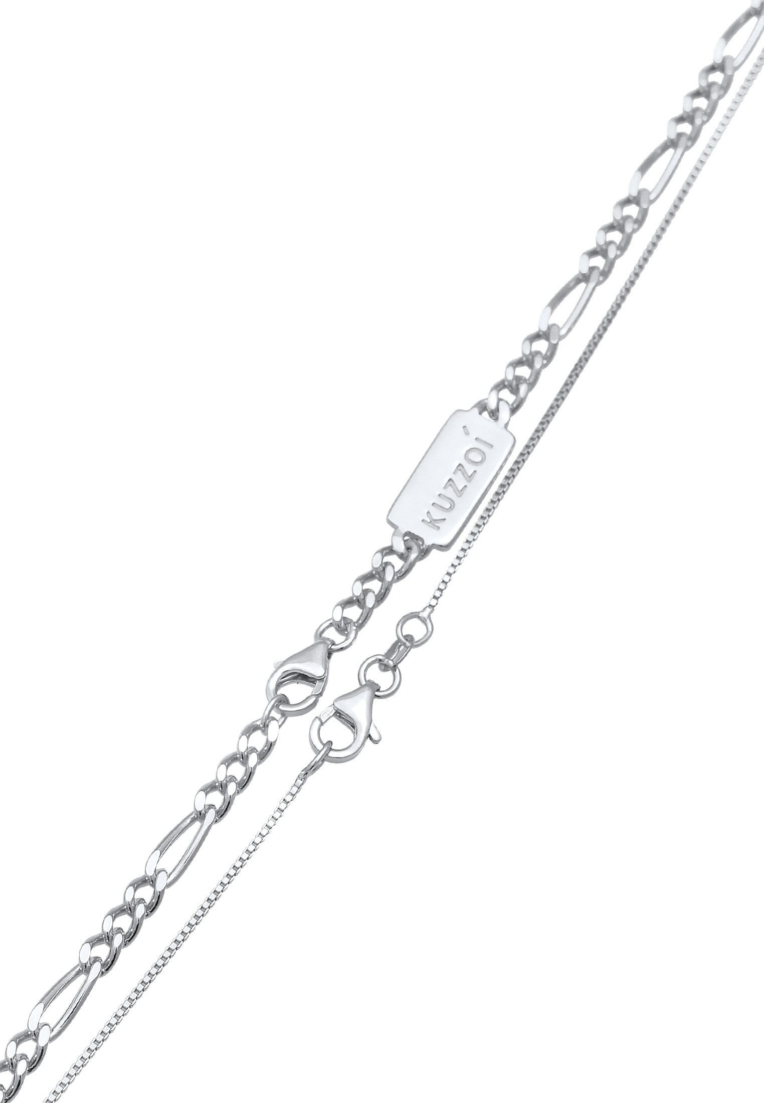 Kuzzoi Silberkette »Halskette Herren Ketten Set Figaro Venezia 925 Silber«