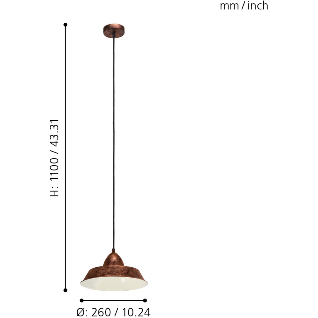 EGLO Pendelleuchte »AUCKLAND«, 1 flammig-flammig