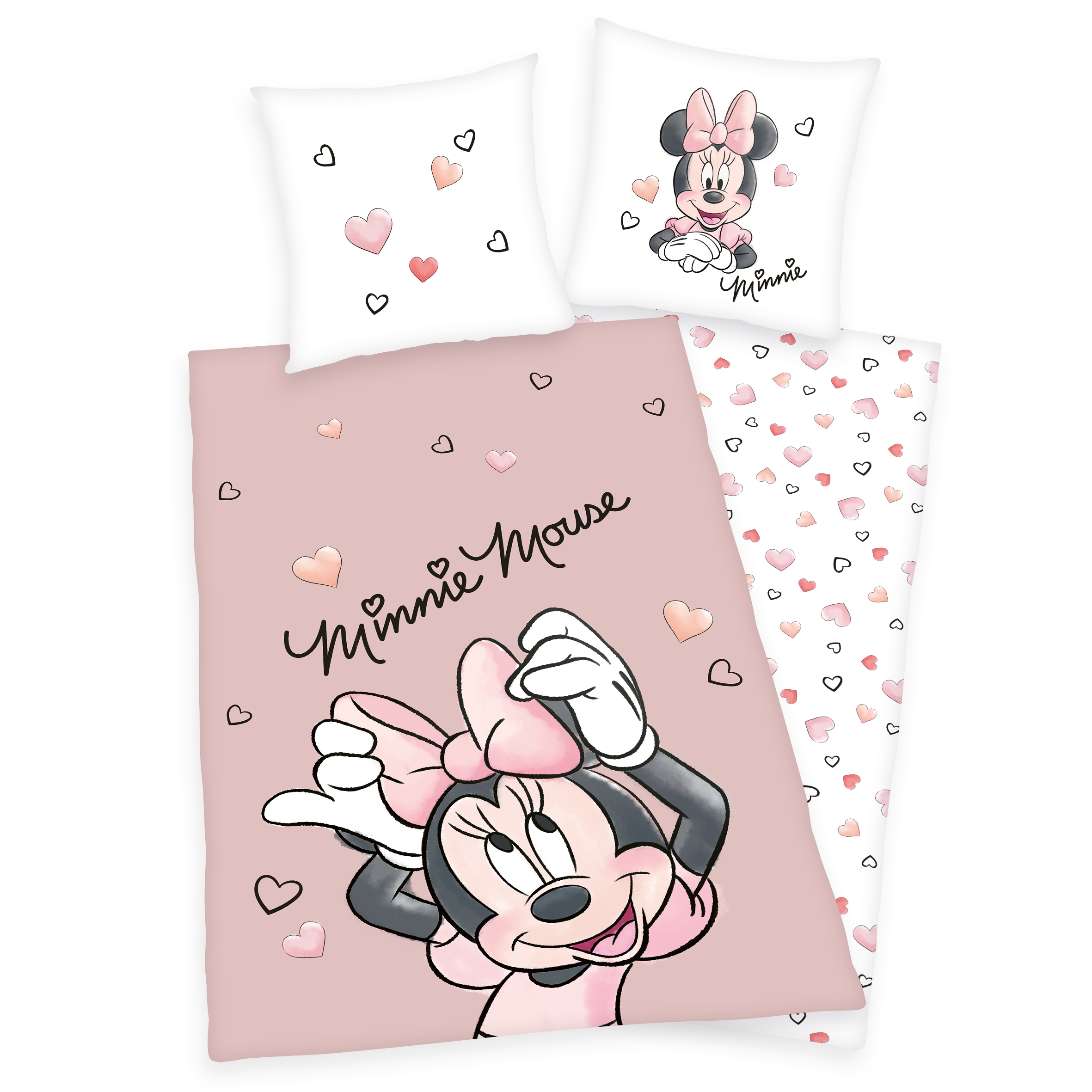Disney Minnie Mouse Kinderbettwäsche »Minnie Mouse, Baumwoll-Renforcé«, (2 tlg.)