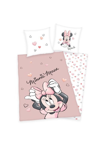 Kinderbettwäsche »Minnie Mouse, Baumwoll-Renforcé«, (2 tlg.)