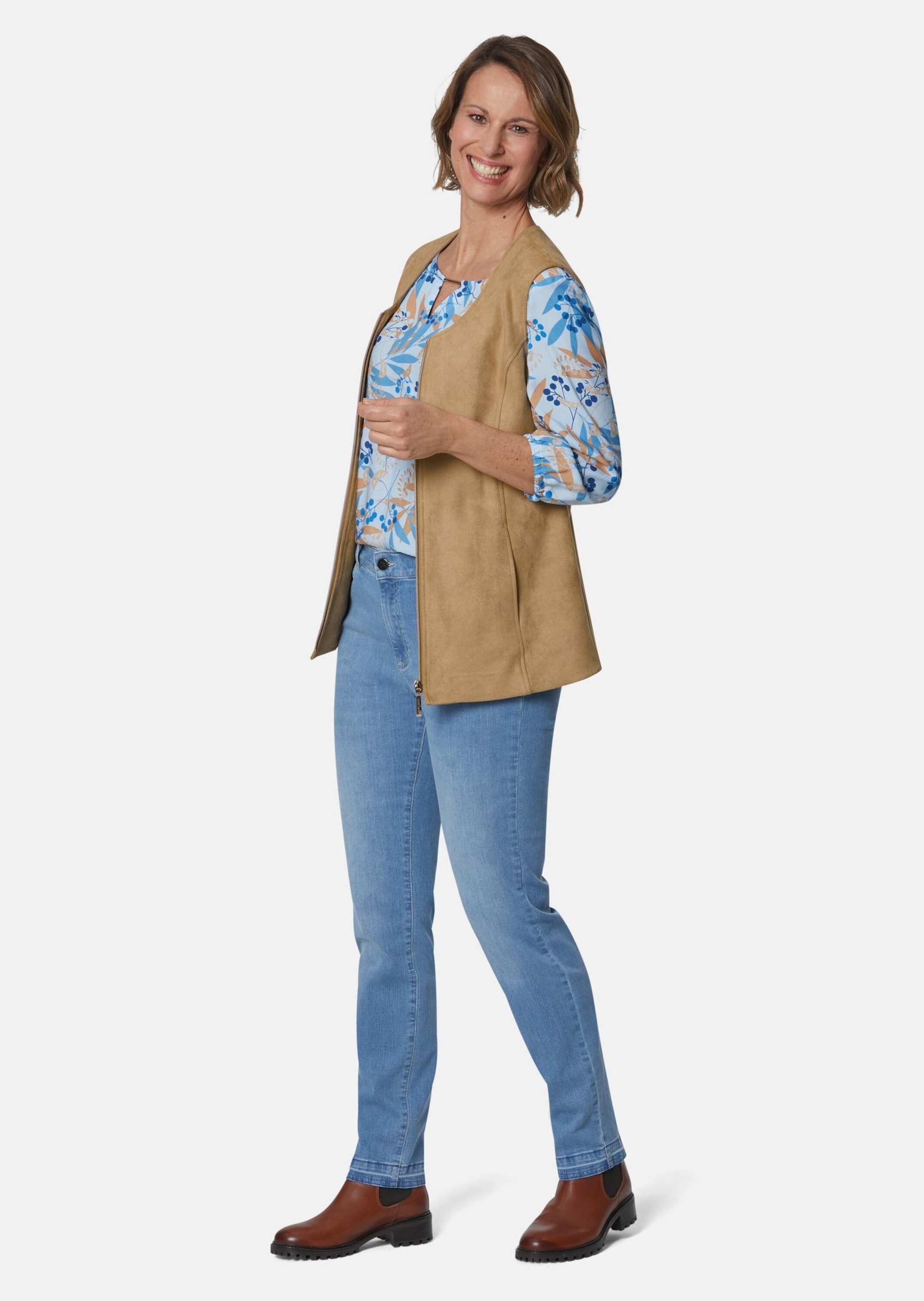 GOLDNER Kurzweste »Kurzgröße Velourslederimitat-Weste«